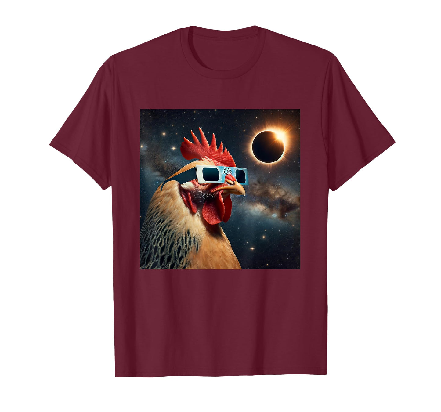 2024 Solar Eclipse Chicken Wearing Glasses Totality T-Shirt