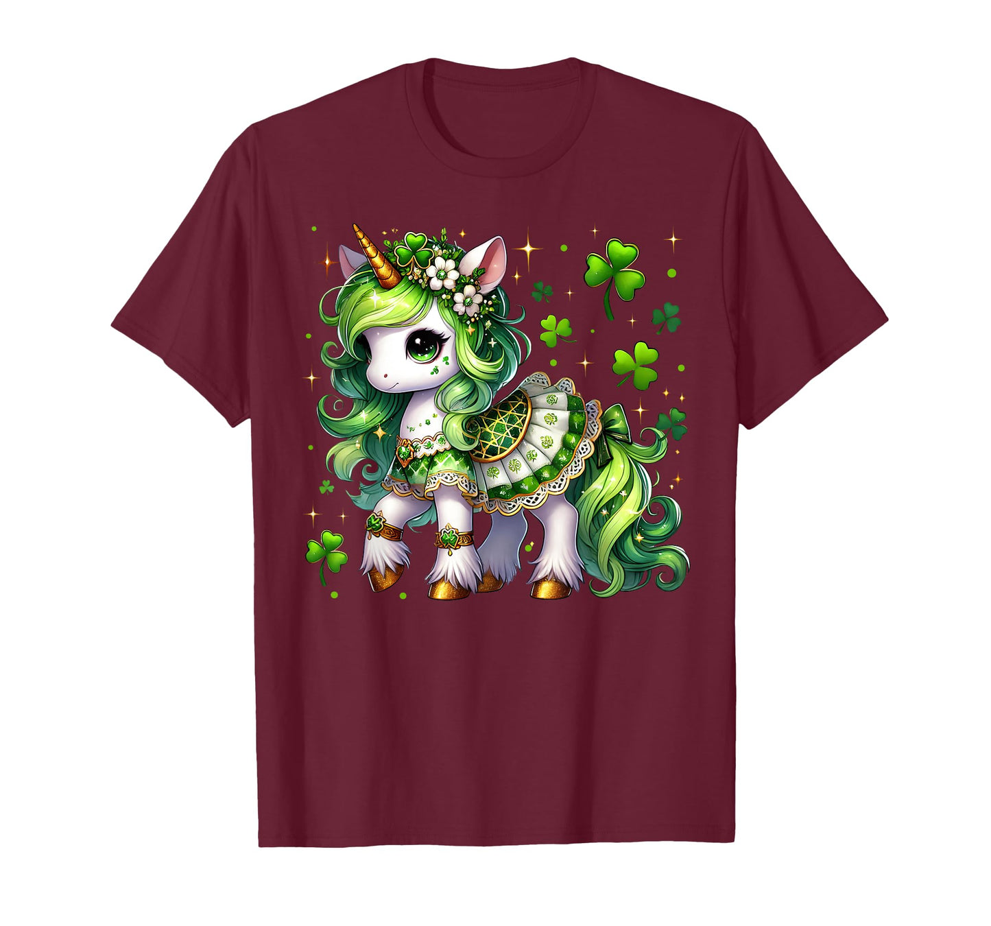 Cute Unicorn Shamrock St Patricks Day Girls Kids Lepricorn T-Shirt