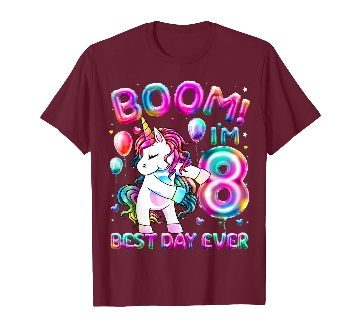 8 Years Old Flossing Unicorn Gifts 8th Birthday Girl Party T-Shirt