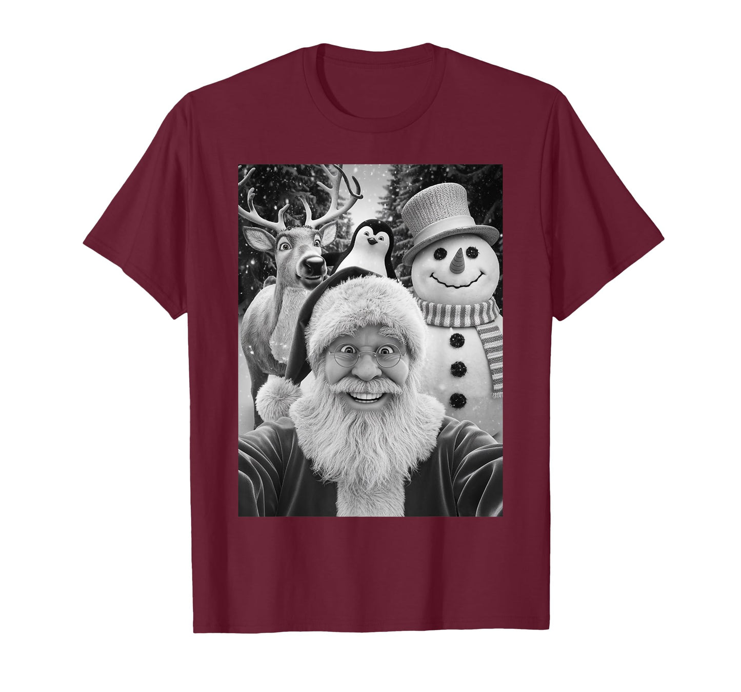 Funny Reindeer Selfie Christmas T-Shirt