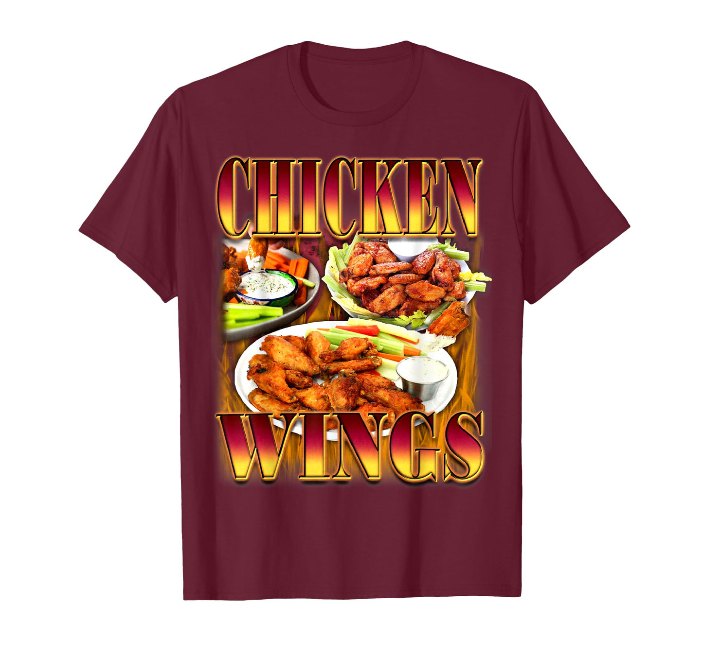 Wing Lover Bootleg Rap CDs Aesthetic 90s Funny Chicken Meme T-Shirt