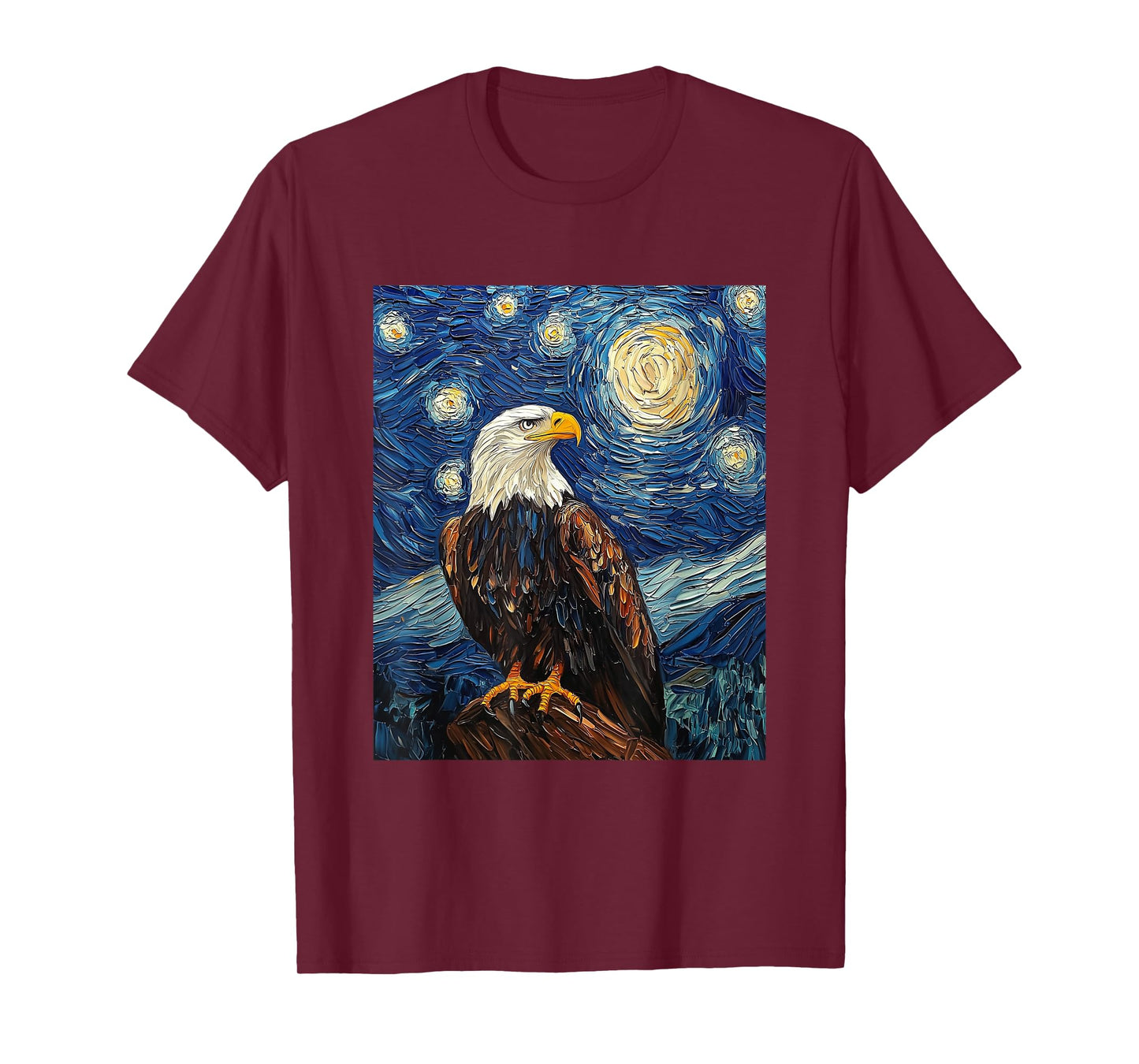 Bald Eagle Bird - Van Gogh Style - Starry Night T-Shirt