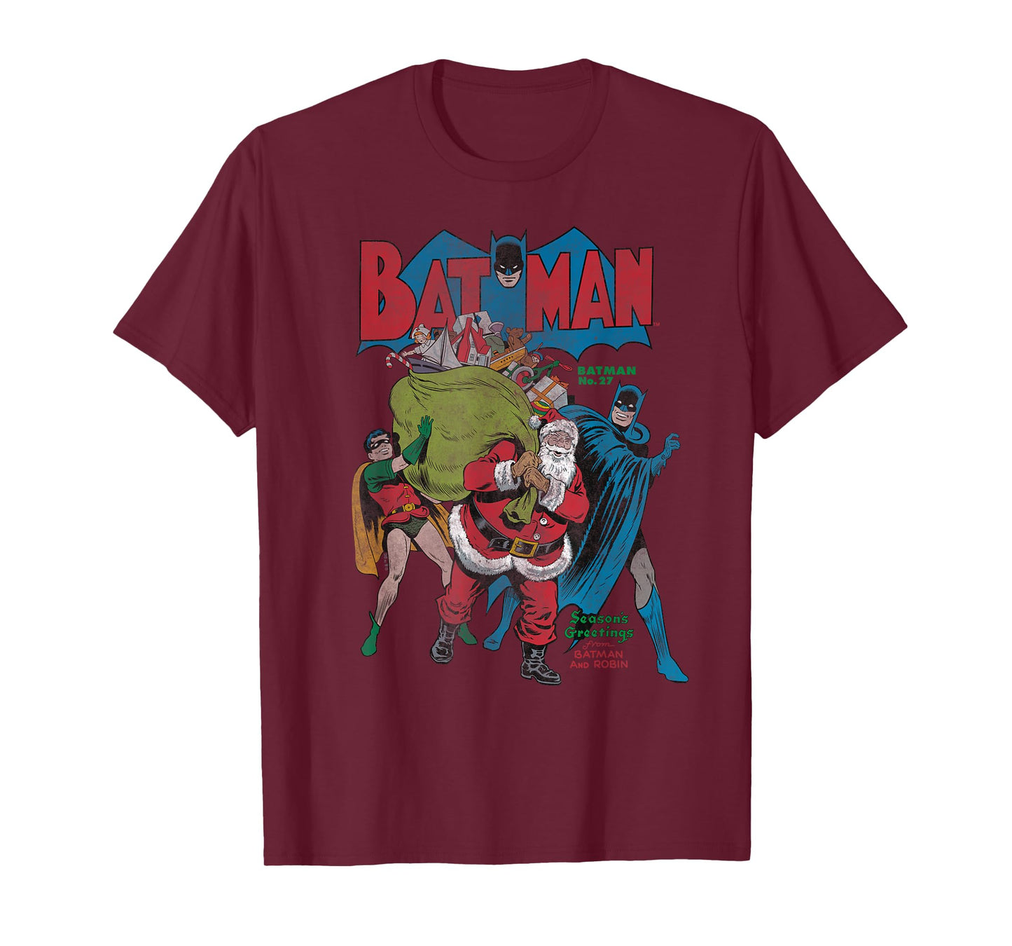 Batman Christmas Seasons Greetings T-Shirt