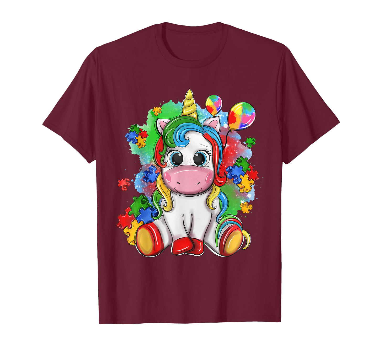 Girls Kids Autism Awareness Cute Unicorn Support Autistic T-Shirt