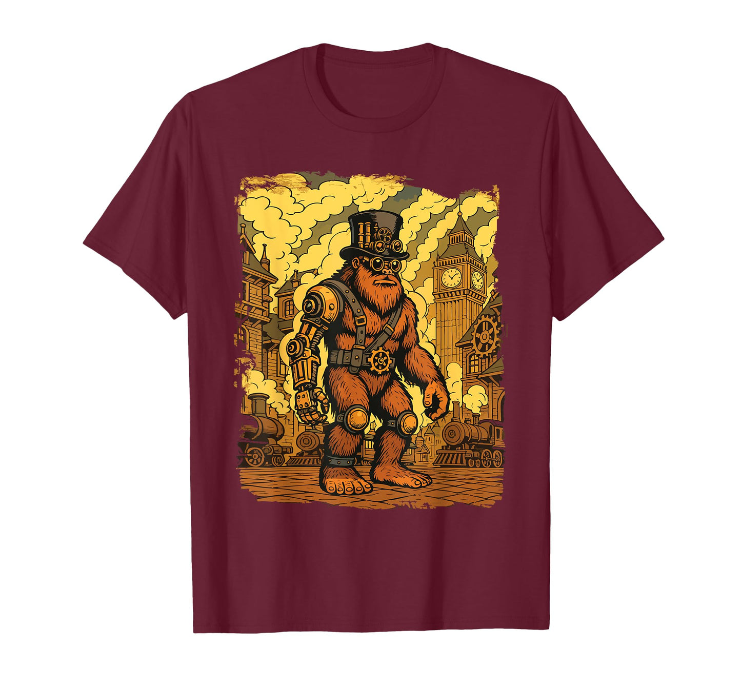 Steampunk Bigfoot - Sasquatch Yeti Cryptids T-Shirt