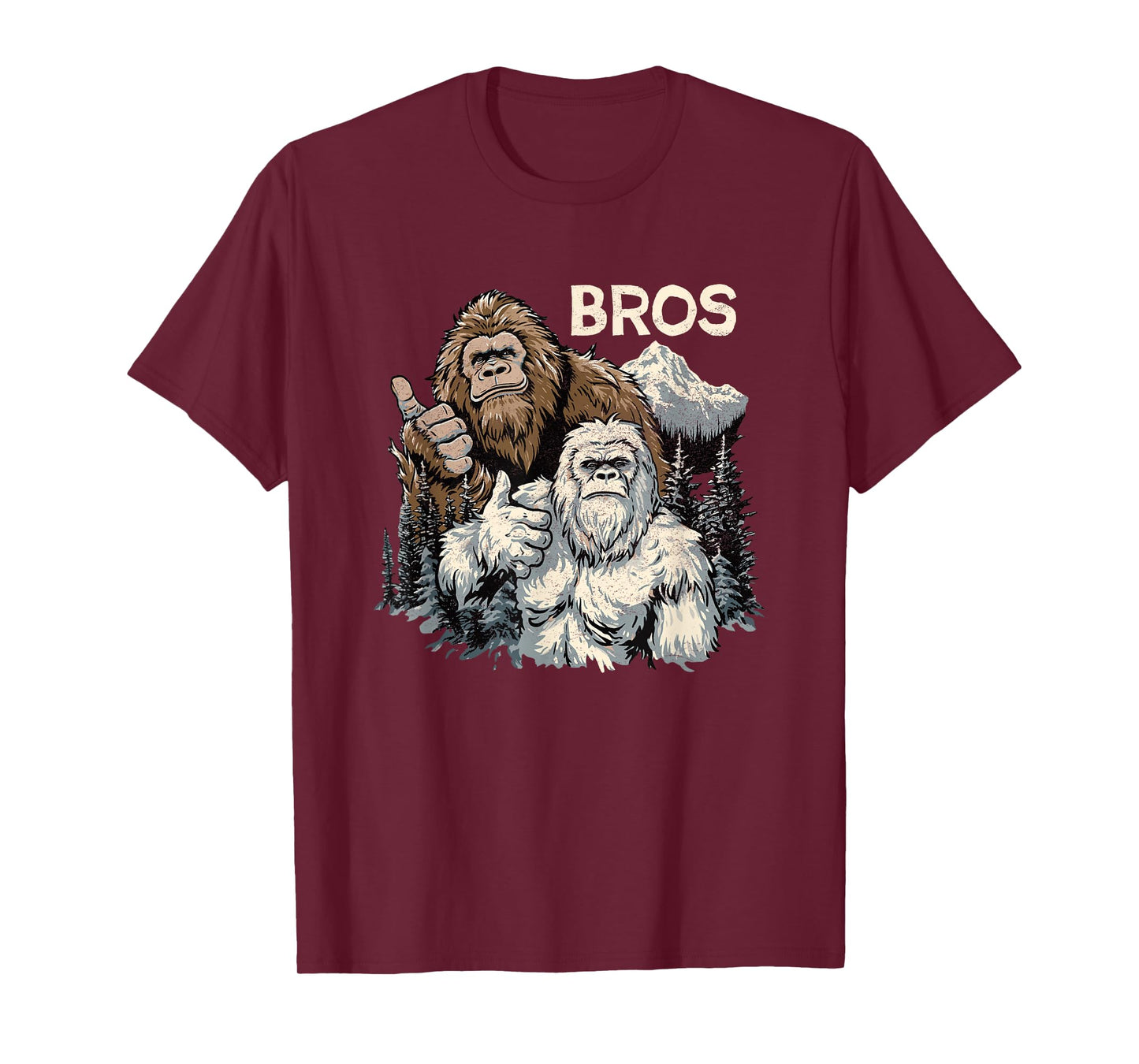 Funny Bros Bigfoot and Yeti Brothers Sasquatch Awesome Cool T-Shirt