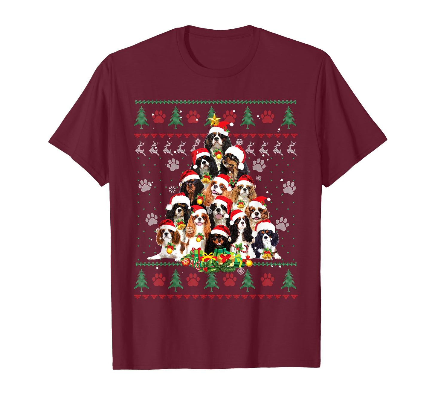 Cavalier King Charles Spaniel Christmas Tree Ugly Sweater T-Shirt