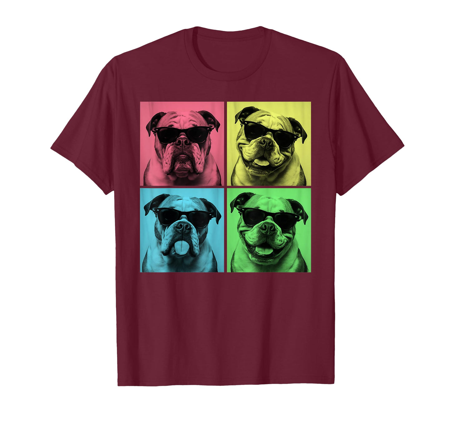 English Bulldog Pop Art Funny Bulldog Dog Lover Photo Booth T-Shirt
