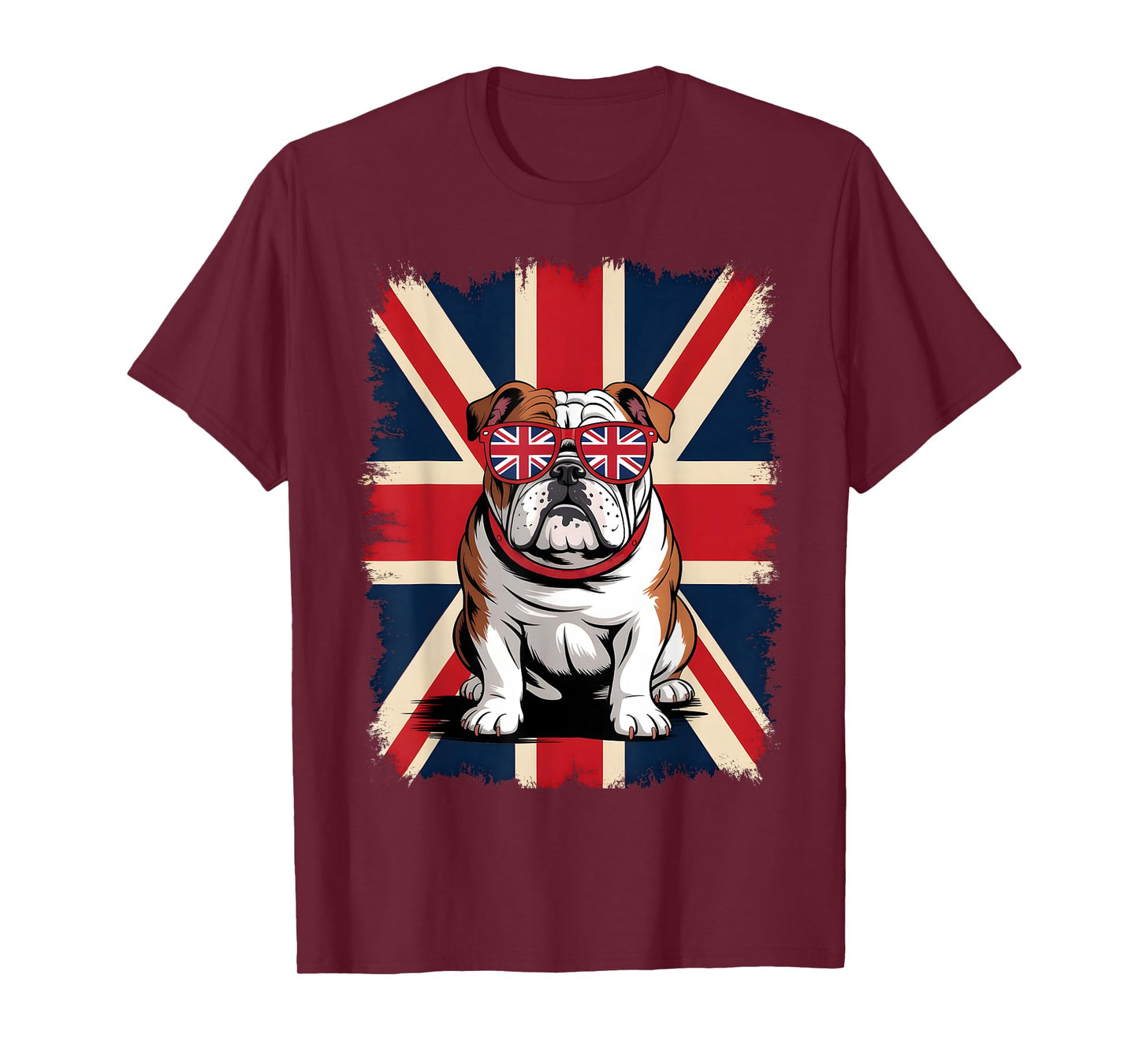 Union Jack Funny Bulldog UK Flag British Kids Boys Girls Men T-Shirt