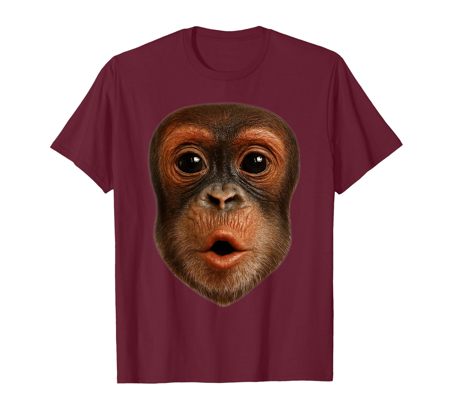 Monkey Blowing Stomach Face Funny Sarcastic Graphic T-Shirt