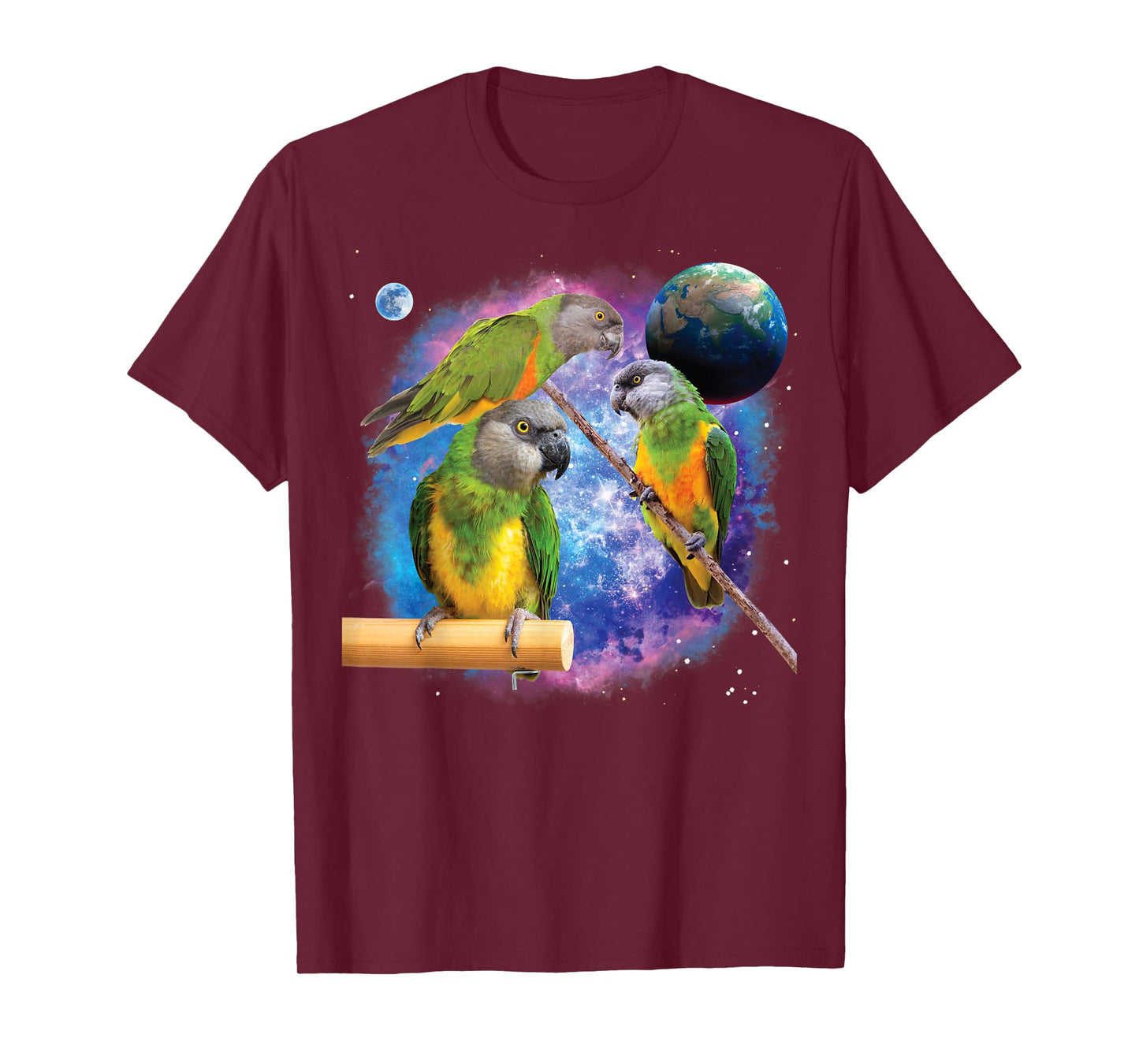 Senegal Parrots In Space, Funny Senegal Parrot T-Shirt