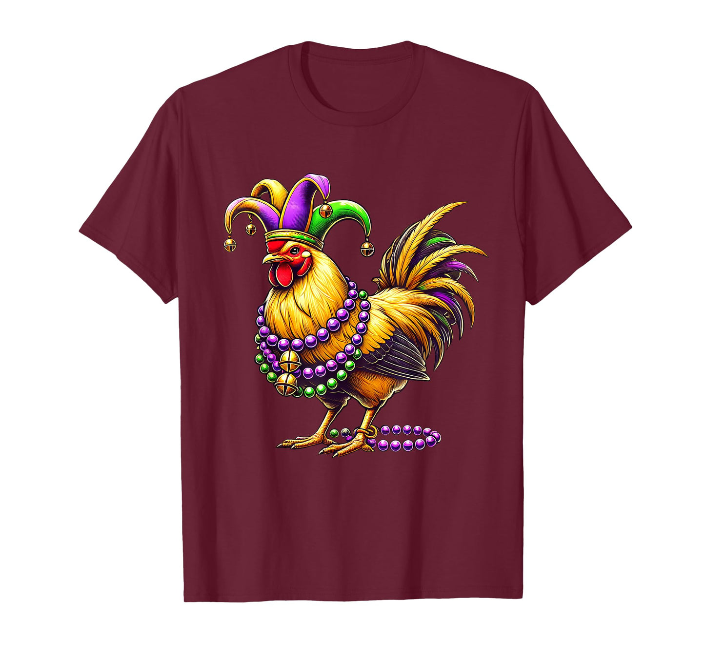 Chicken Beads Mardi Gras Carnival Farming Farmer Animal T-Shirt