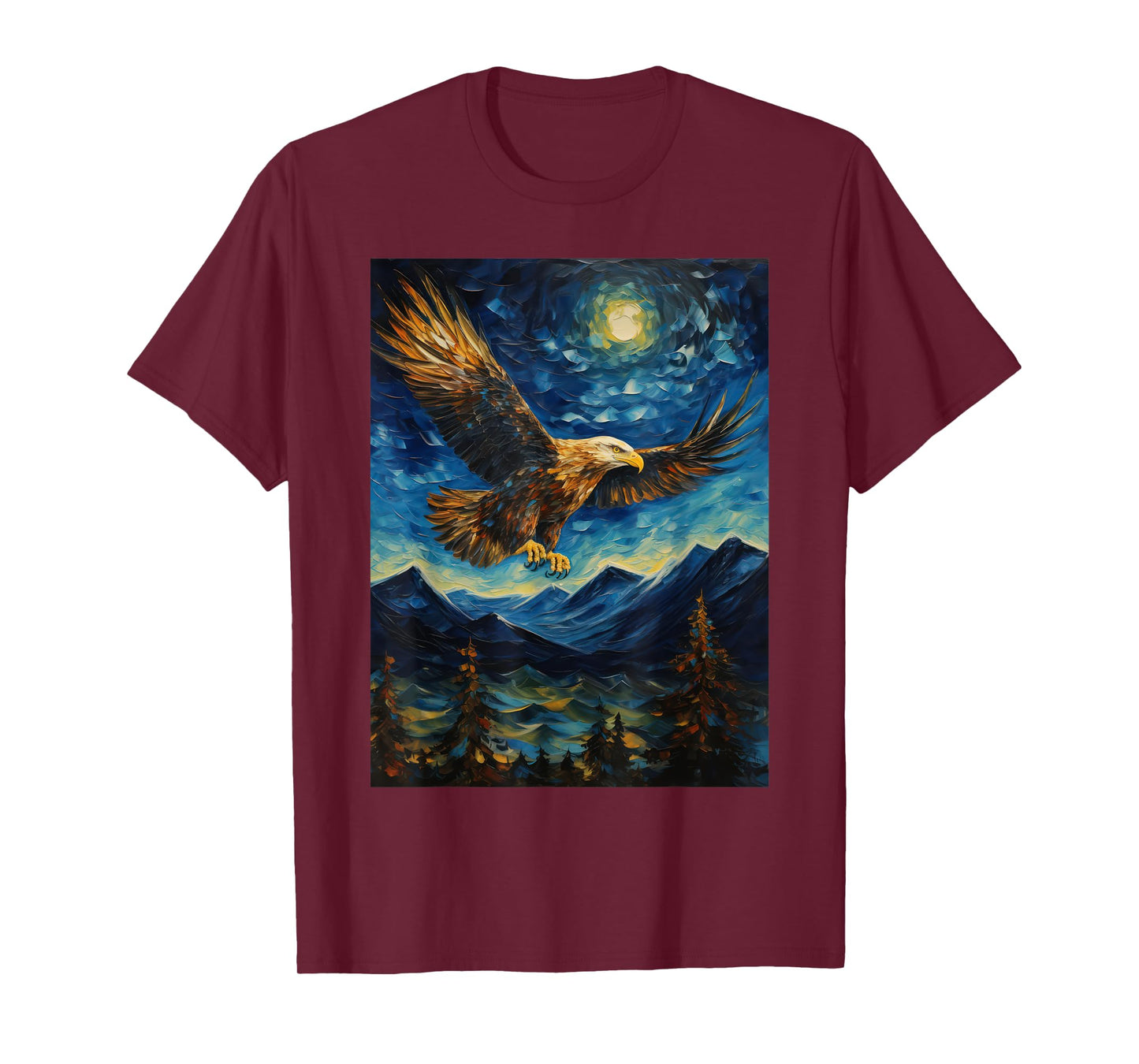 Eagle Starry Night Van Gogh Style Graphic T-Shirt