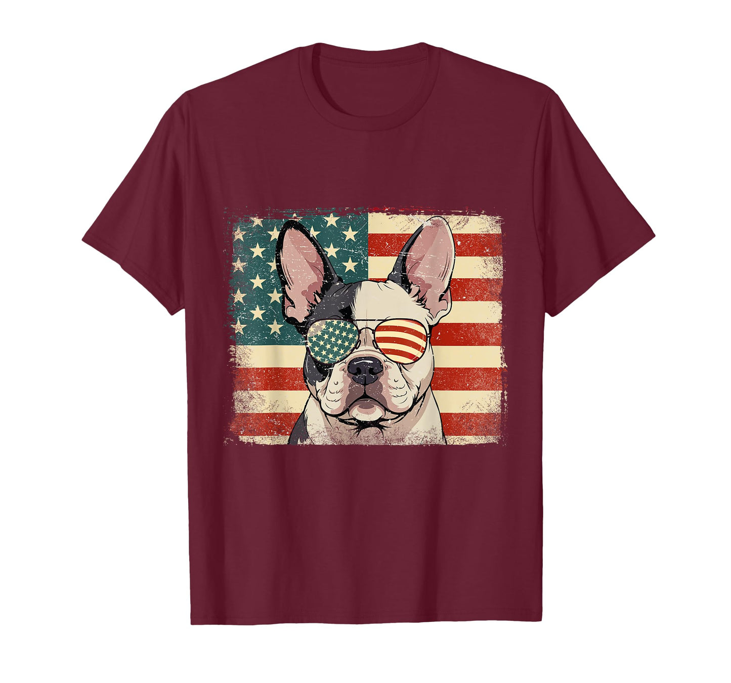 Patriotic French Bulldog Dog Lover USA Flag 4th Of July T-Shirt