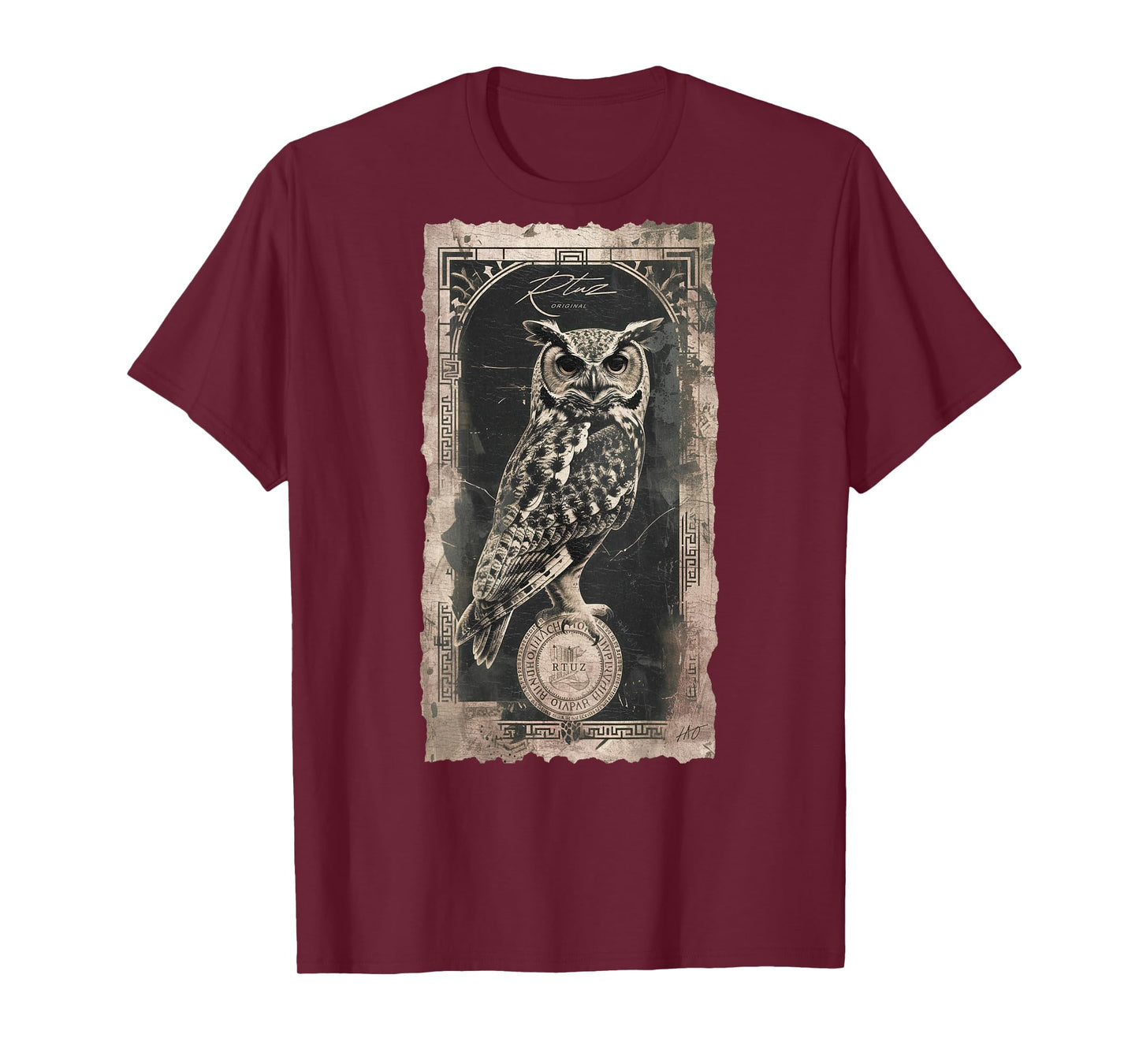 Elegant night owl wild animal owls bird backprint owl T-Shirt