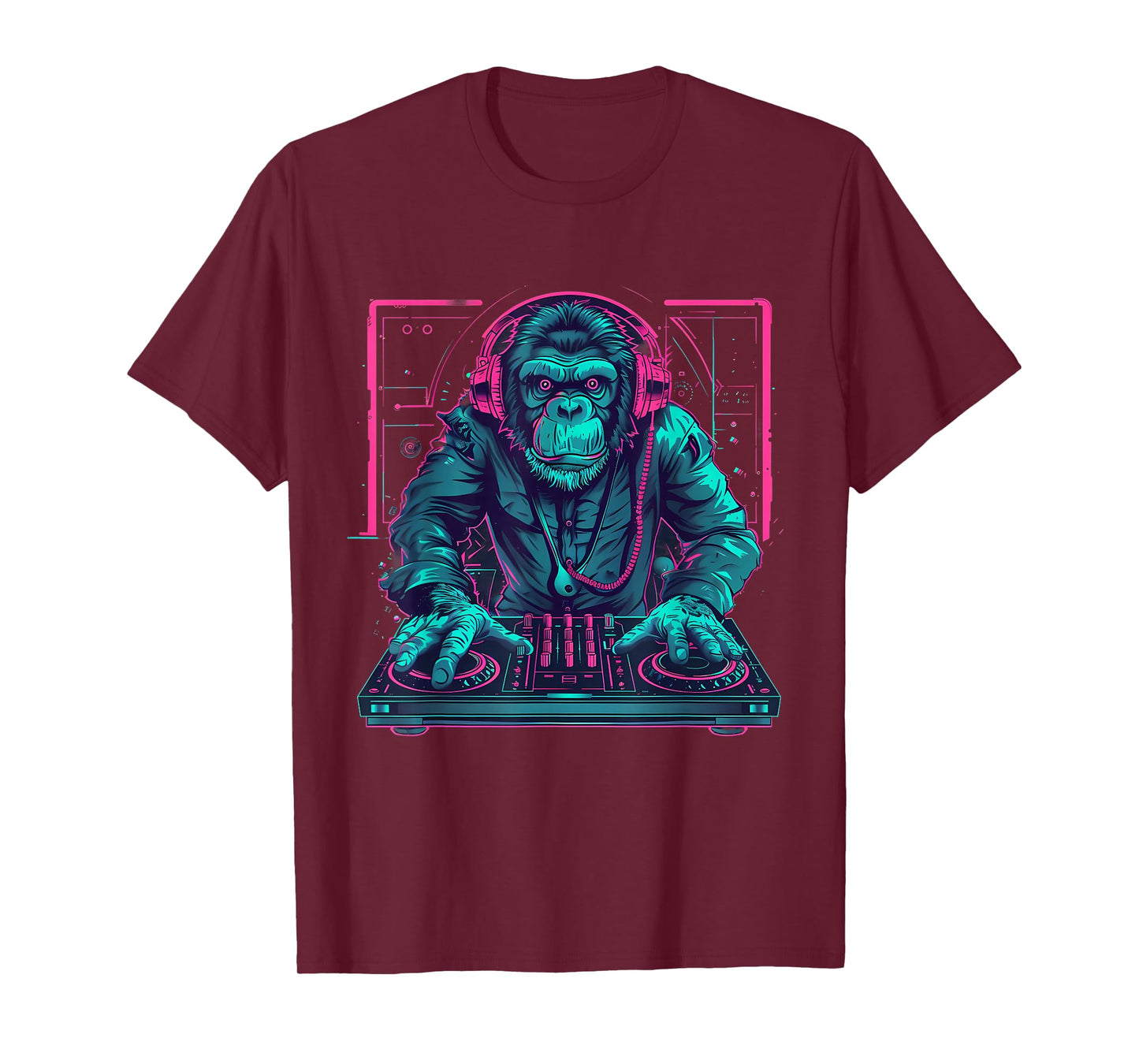 DJ Monkey House Beatmaker EDM Turntable DJ Monkey Techno T-Shirt