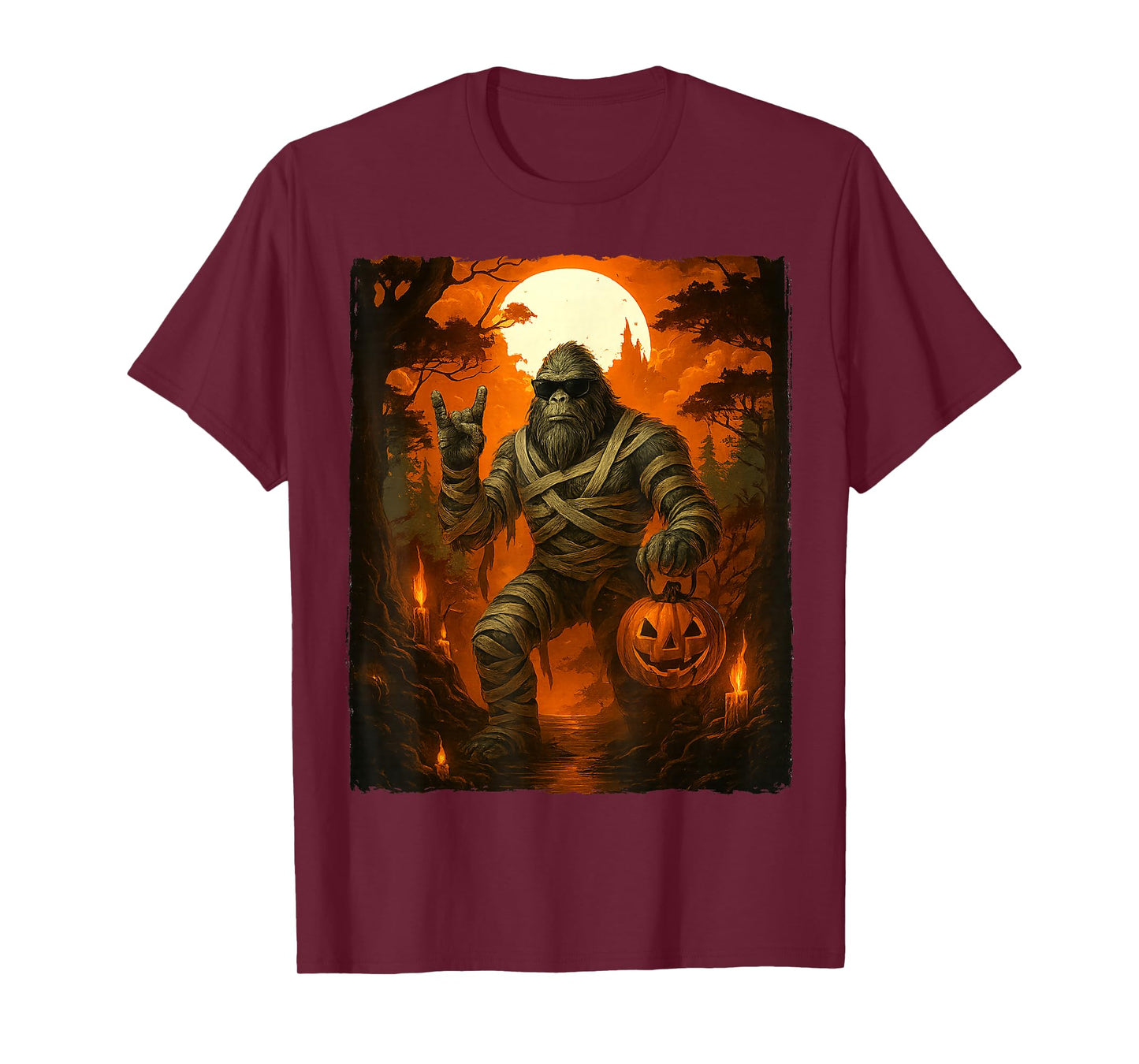 Funny Jack O lantern Mummy Bigfoot Halloween Costumes Mens T-Shirt