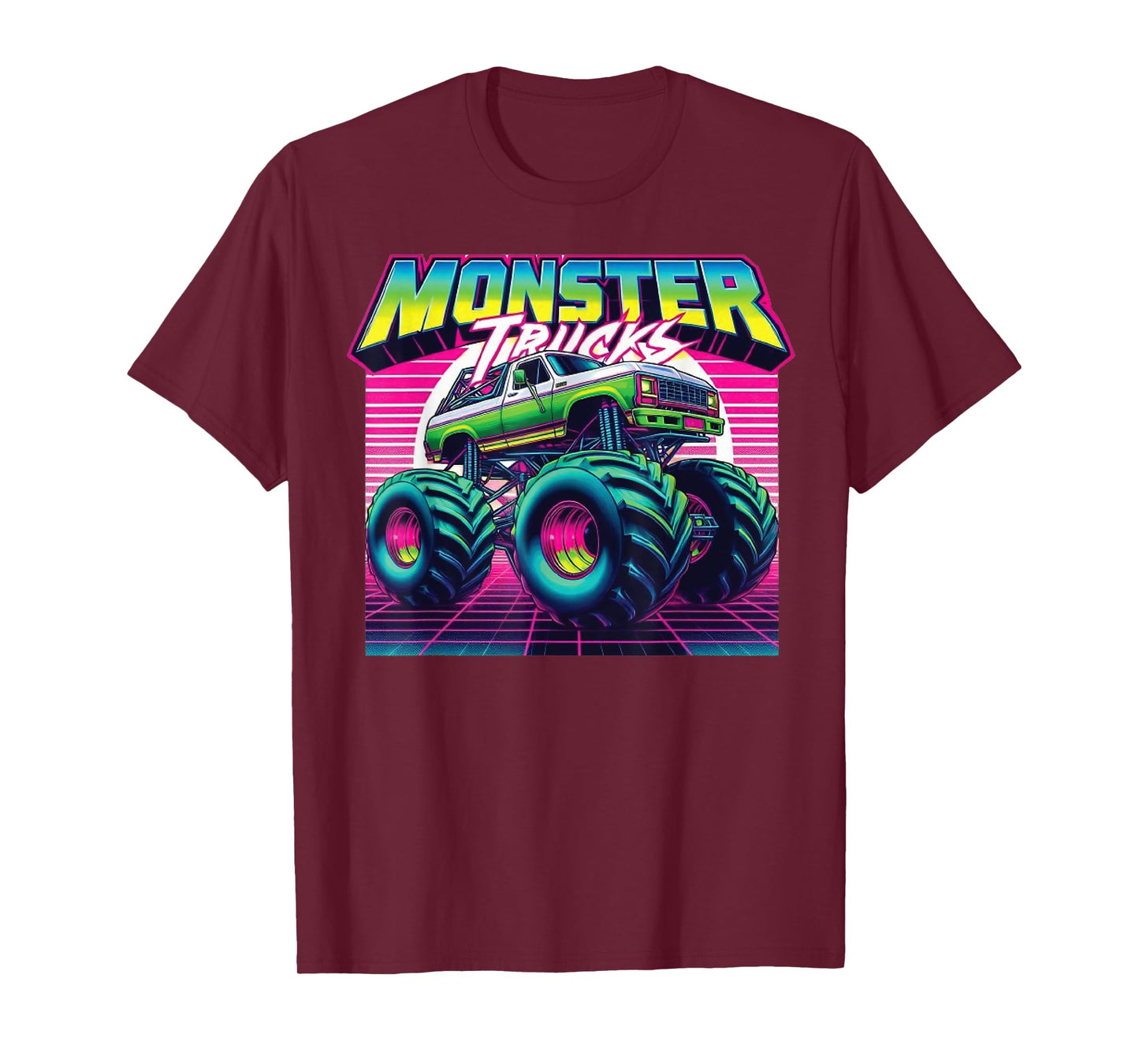 Monster Truck Birthday Party Retro Monster Trucks T-Shirt