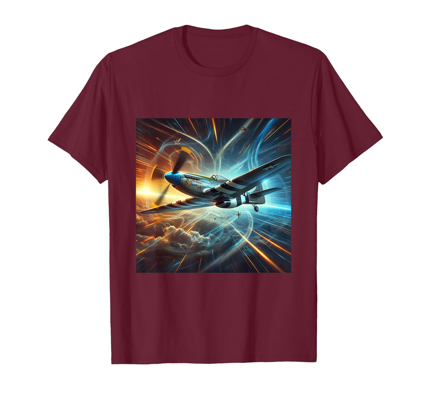 WWII Warbirds | P-51 Mustang in Dynamic Flight in the Sky T-Shirt
