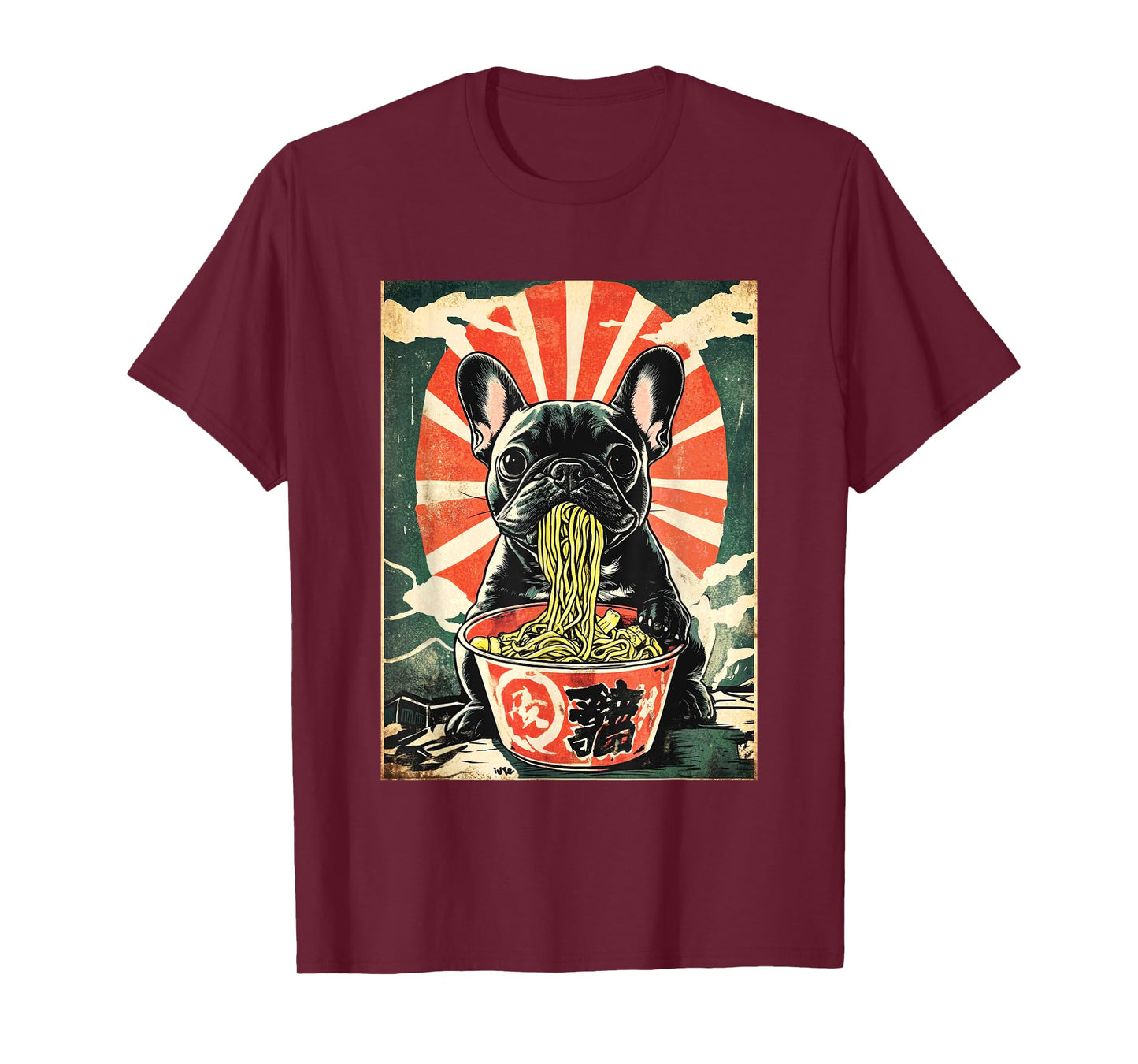 French Bulldog Ramen Delight Japanese Graphic T-Shirt