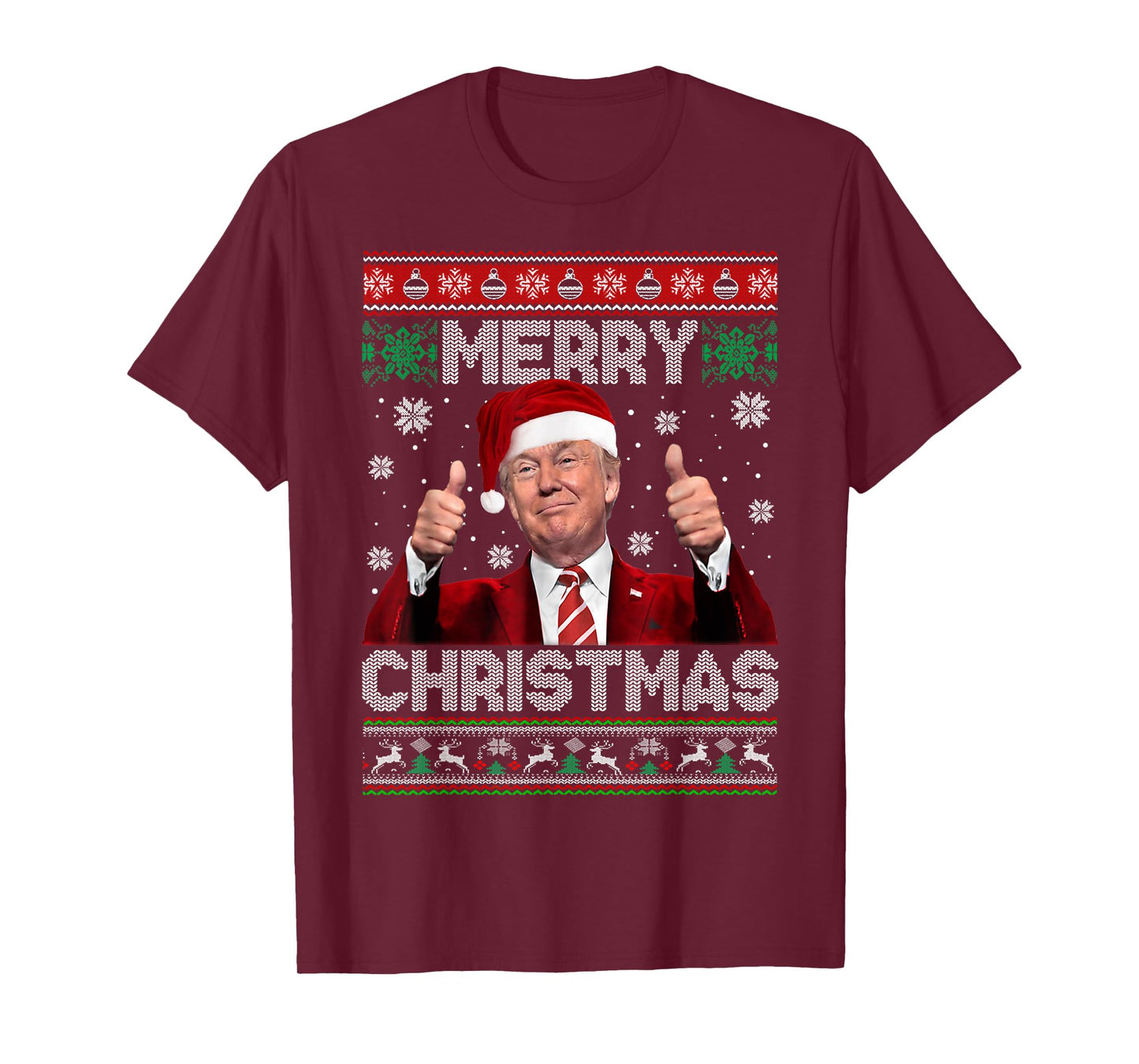 Merry Christmas Donald Trump Santa Family Xmas Ugly Sweater T-Shirt
