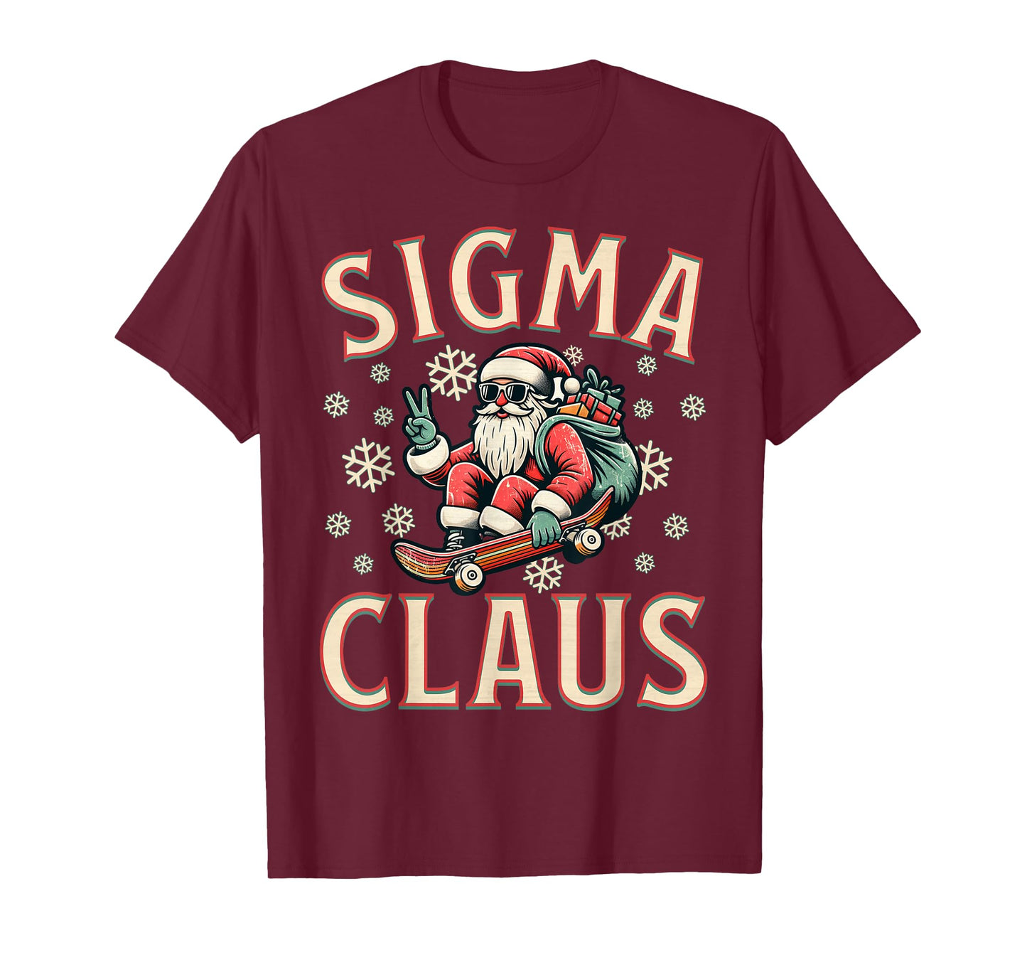 Sigma Claus Funny Santa Christmas Meme Teens Boys Kids Xmas T-Shirt