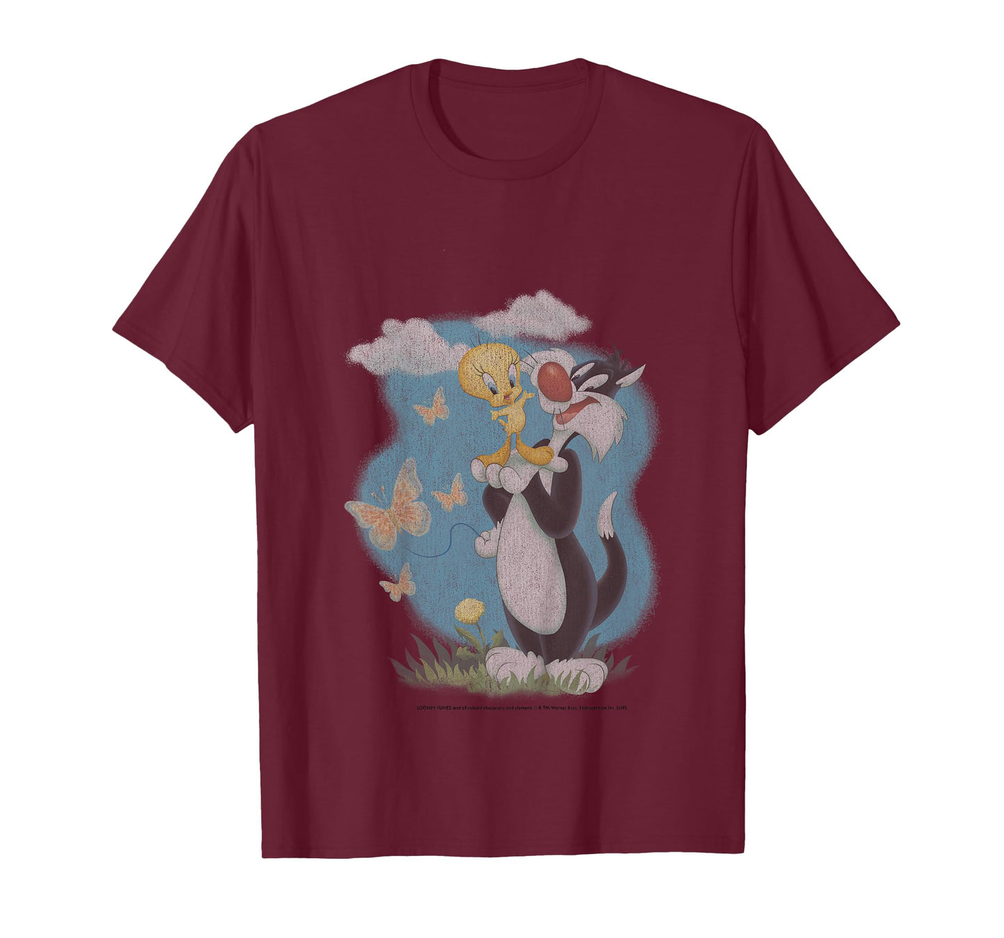 Kids Looney Tunes Sylvester And Tweety Bird Butterfly Portrait T-Shirt
