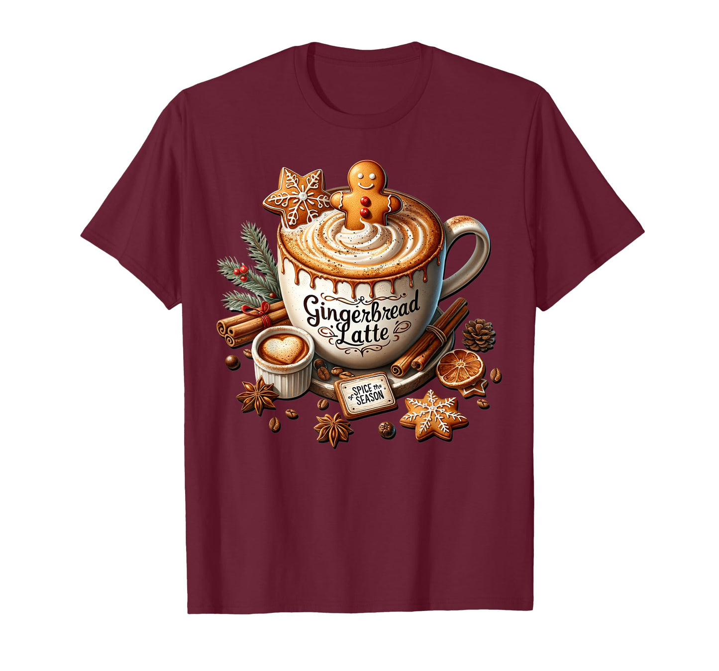 Gingerbread Latte Graphic for Women Christmas Coffee Mug T-Shirt