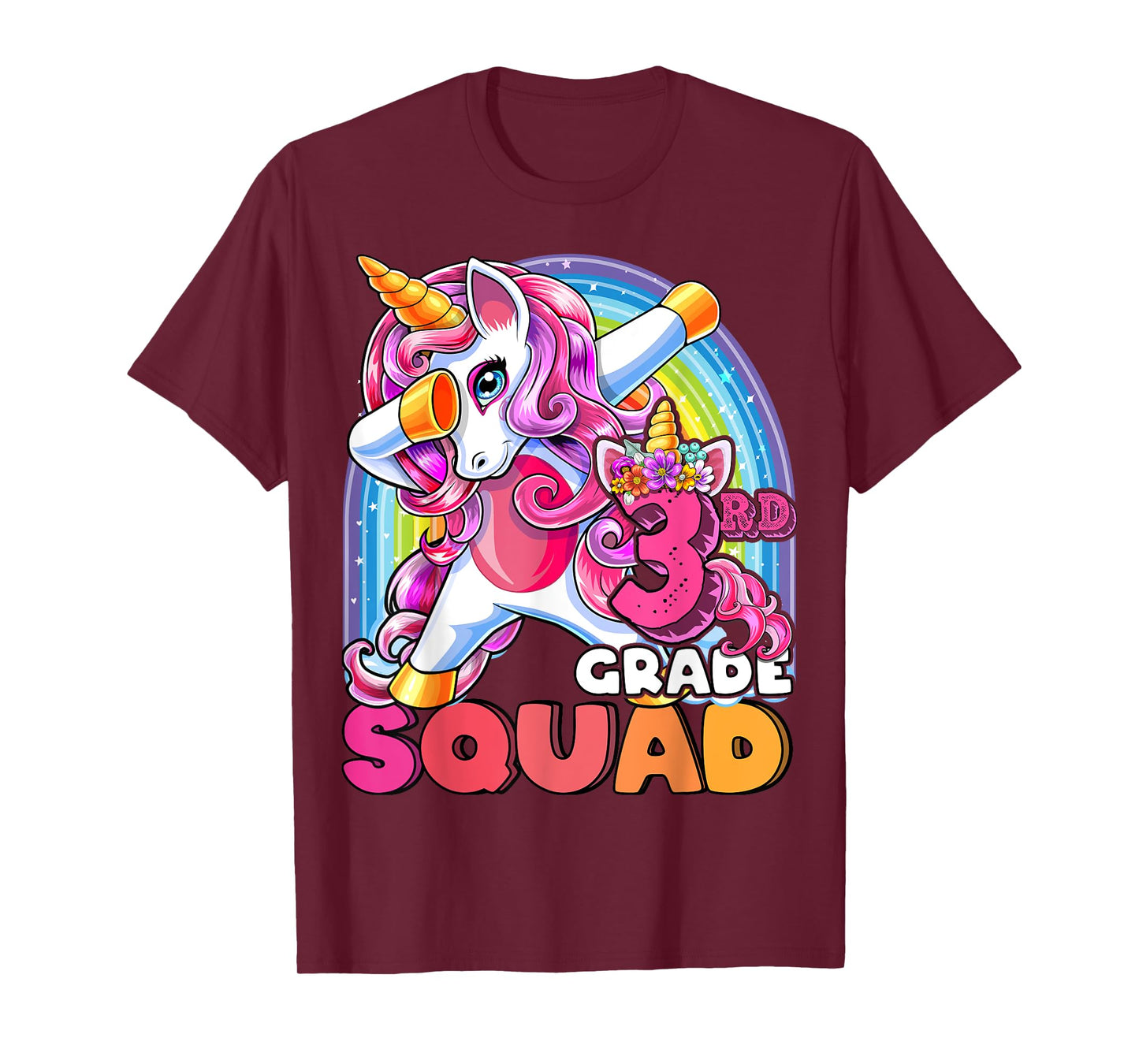 3rd Grade Squad Dabbing Unicorn Back to School Girls Gift T-Shirt