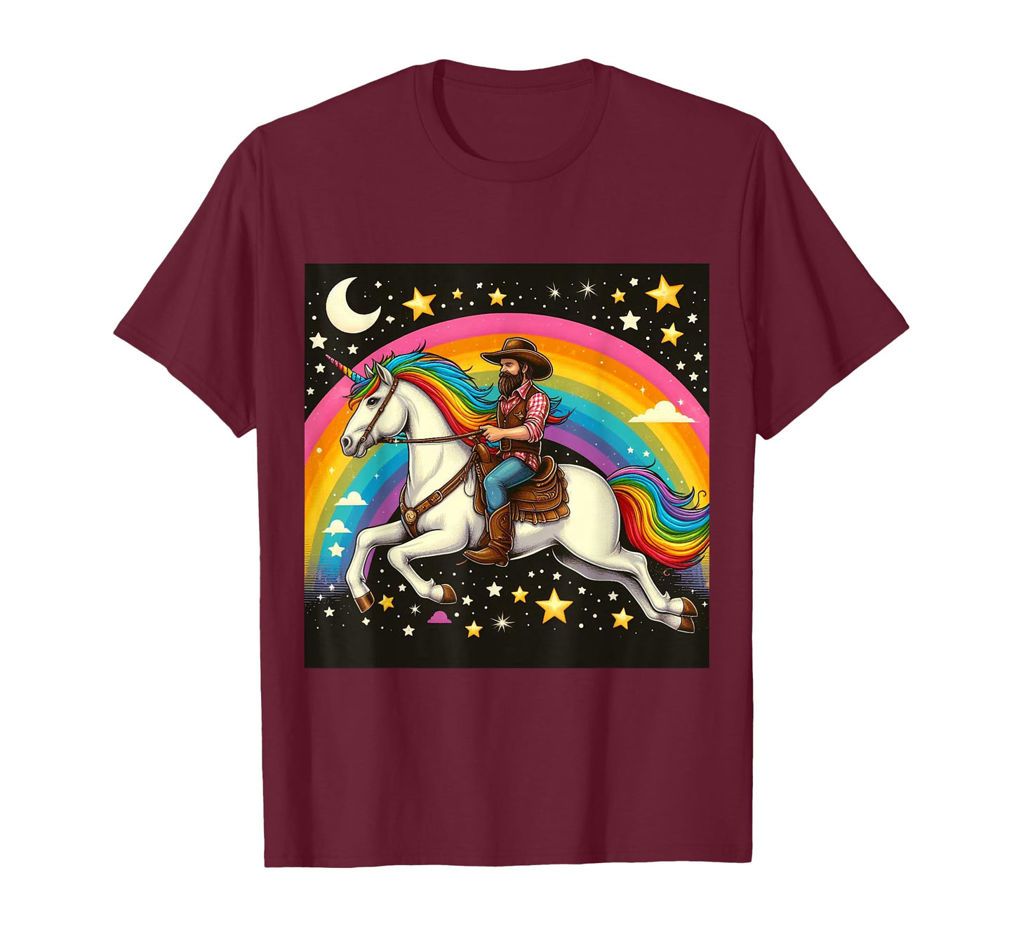 Cowboy Riding A Unicorn Boys Girls Men Women Kids Adults T-Shirt