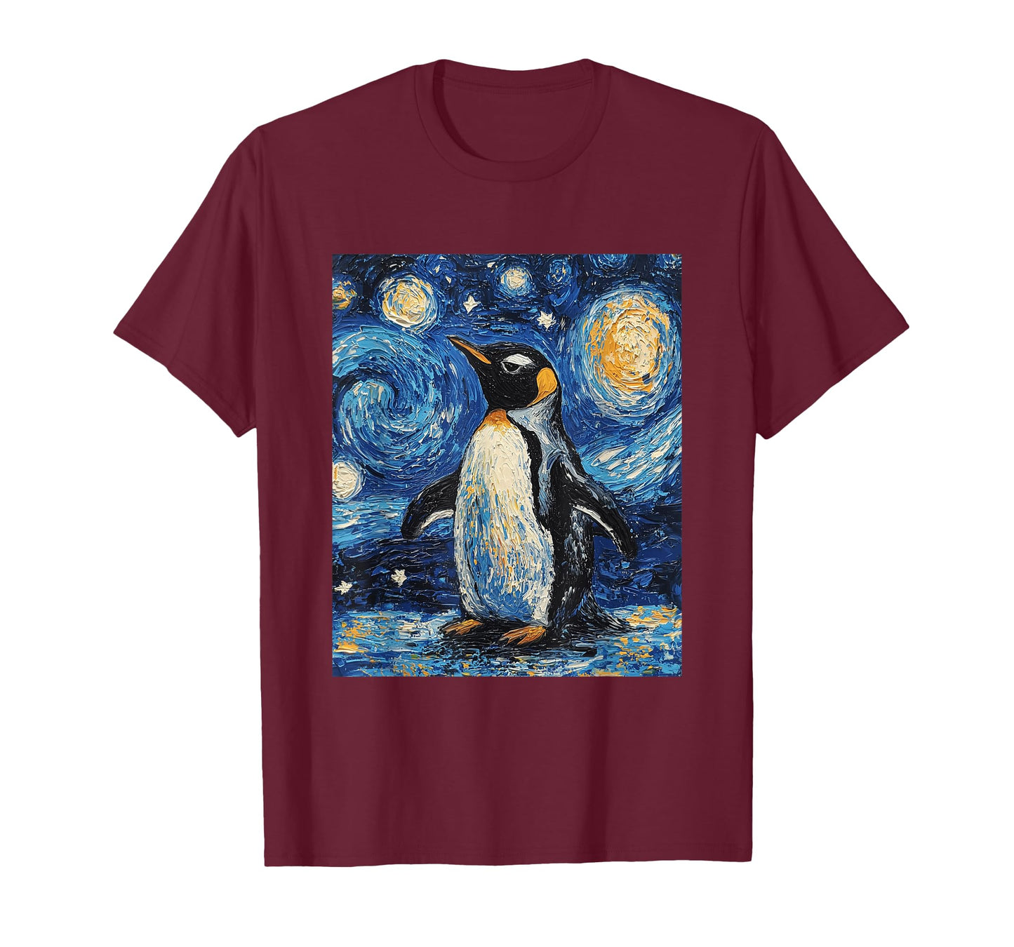 Penguin Bird - Van Gogh Style - Starry Night T-Shirt