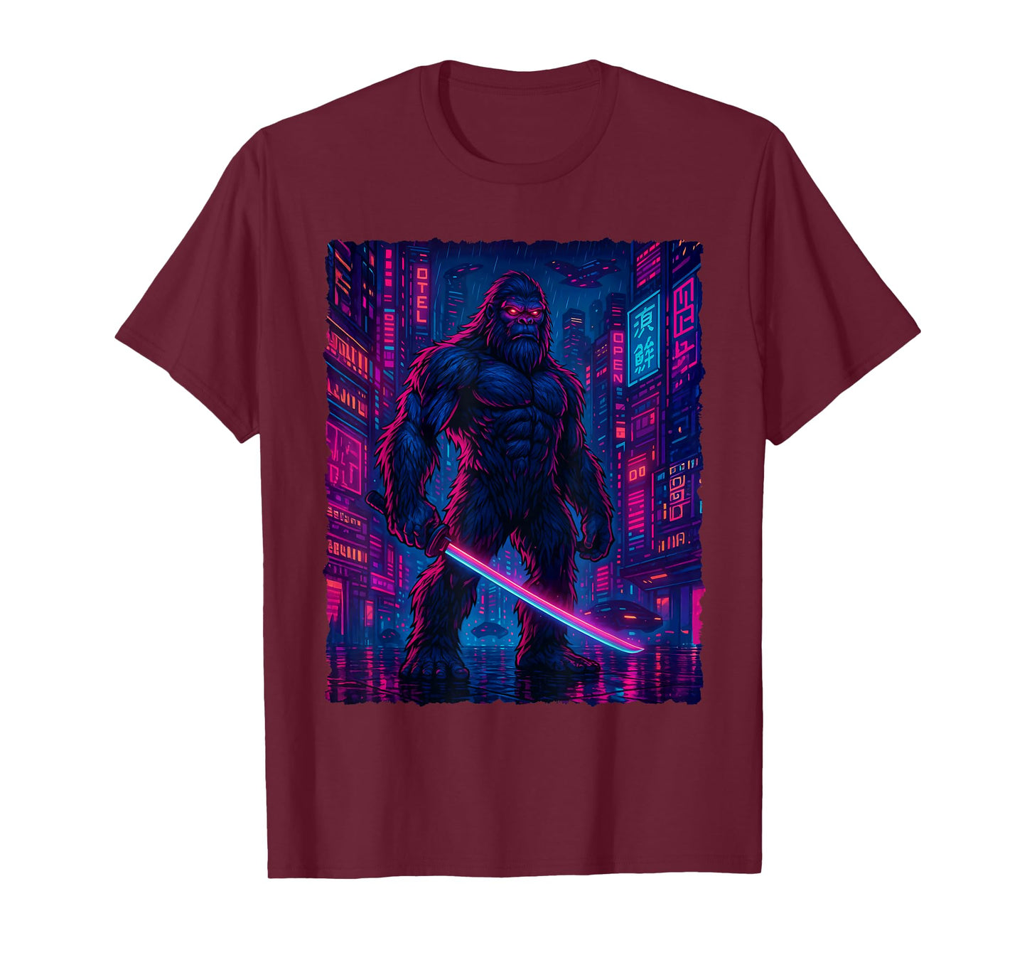Cyberpunk Bigfoot - Sasquatch Yeti Cryptids T-Shirt
