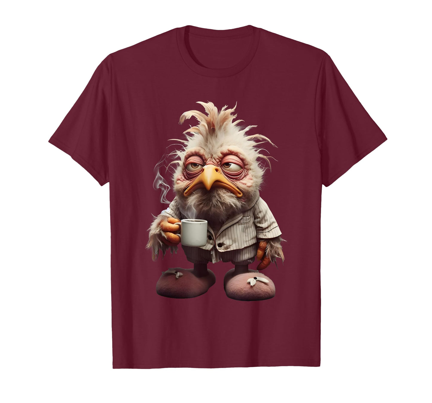 funny coffee chicken art print T-Shirt