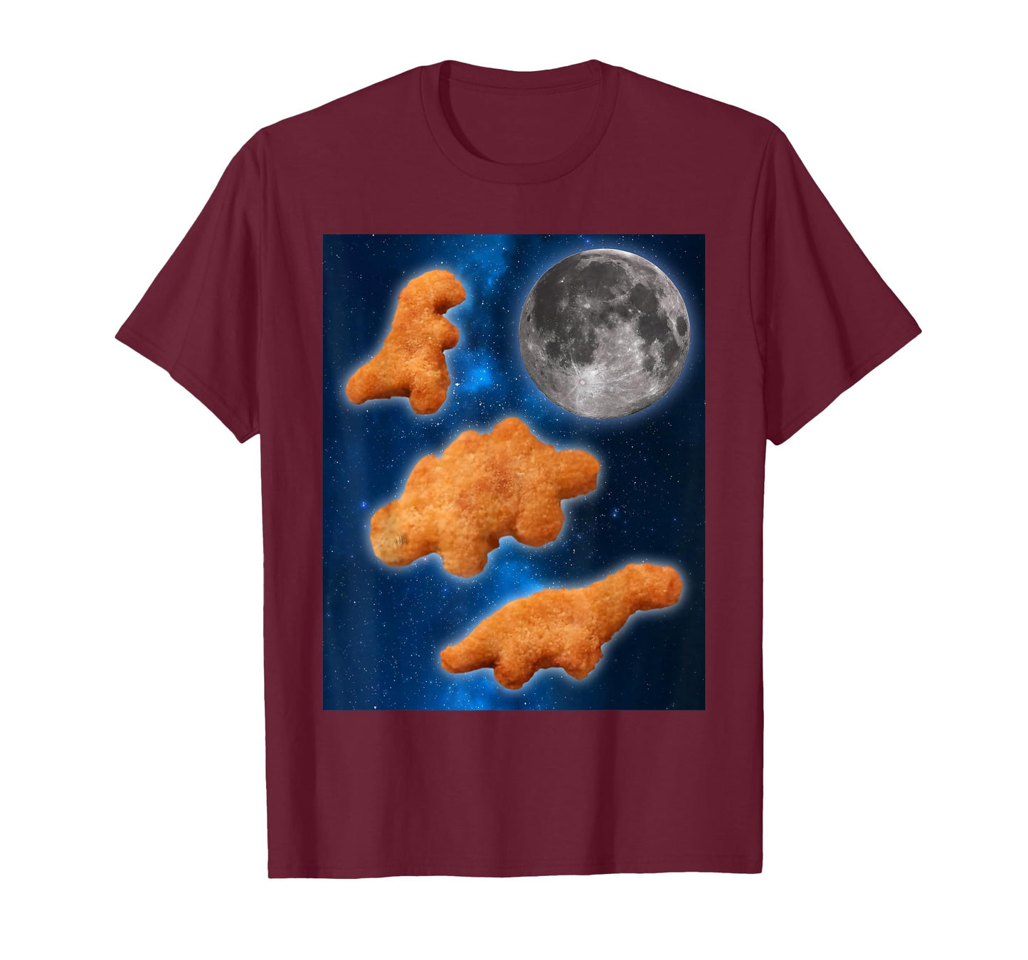 Three Chicken Nuggets Howl at Moon Funny Parody Dino Nugget T-Shirt