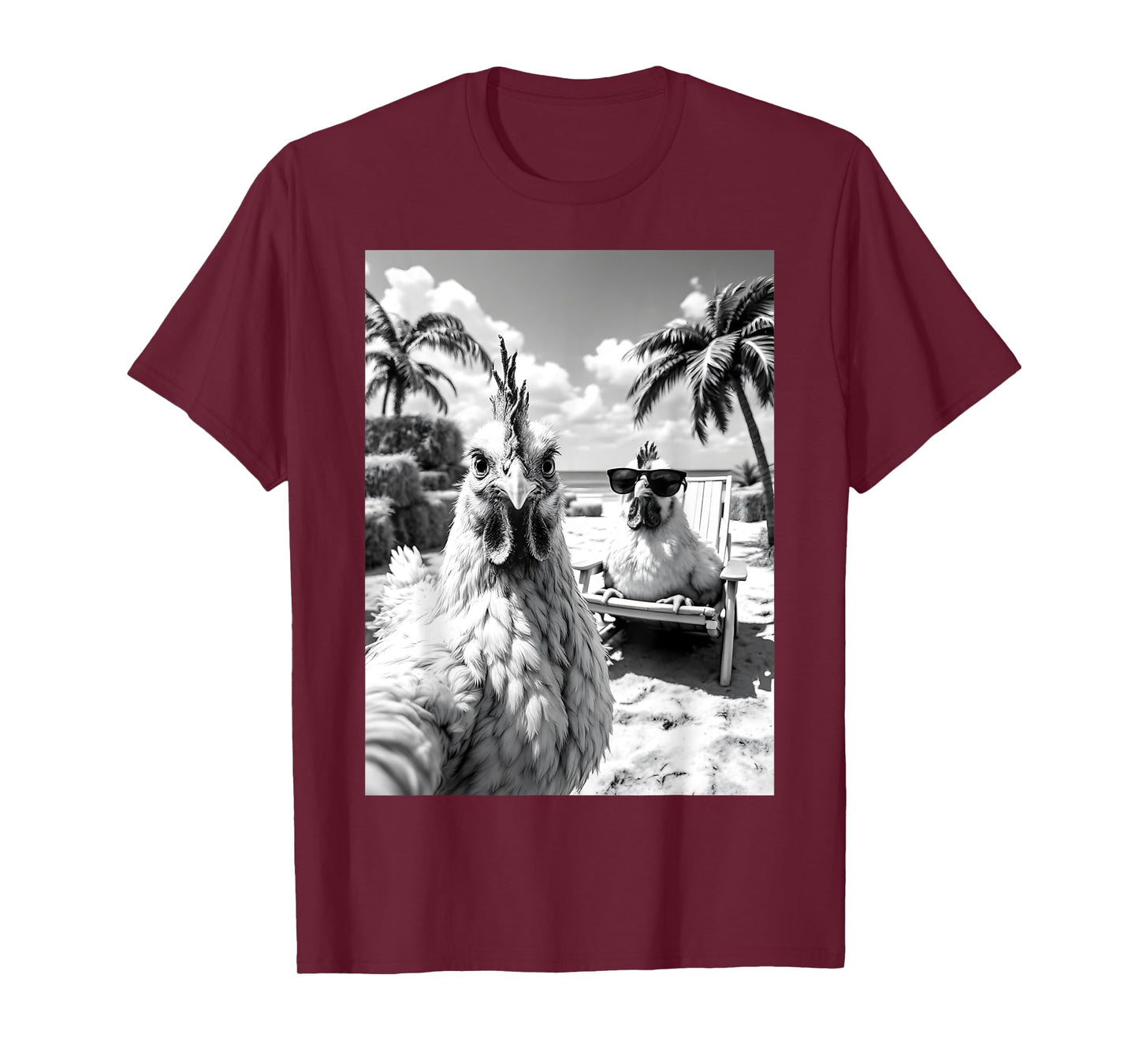 Chicken Selfie Chicken Rooster Summer Beach T-Shirt