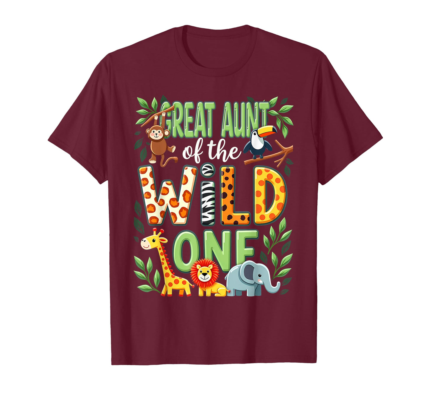1st Birthday Safari Zoo Great Aunt Of The Wild One T-Shirt