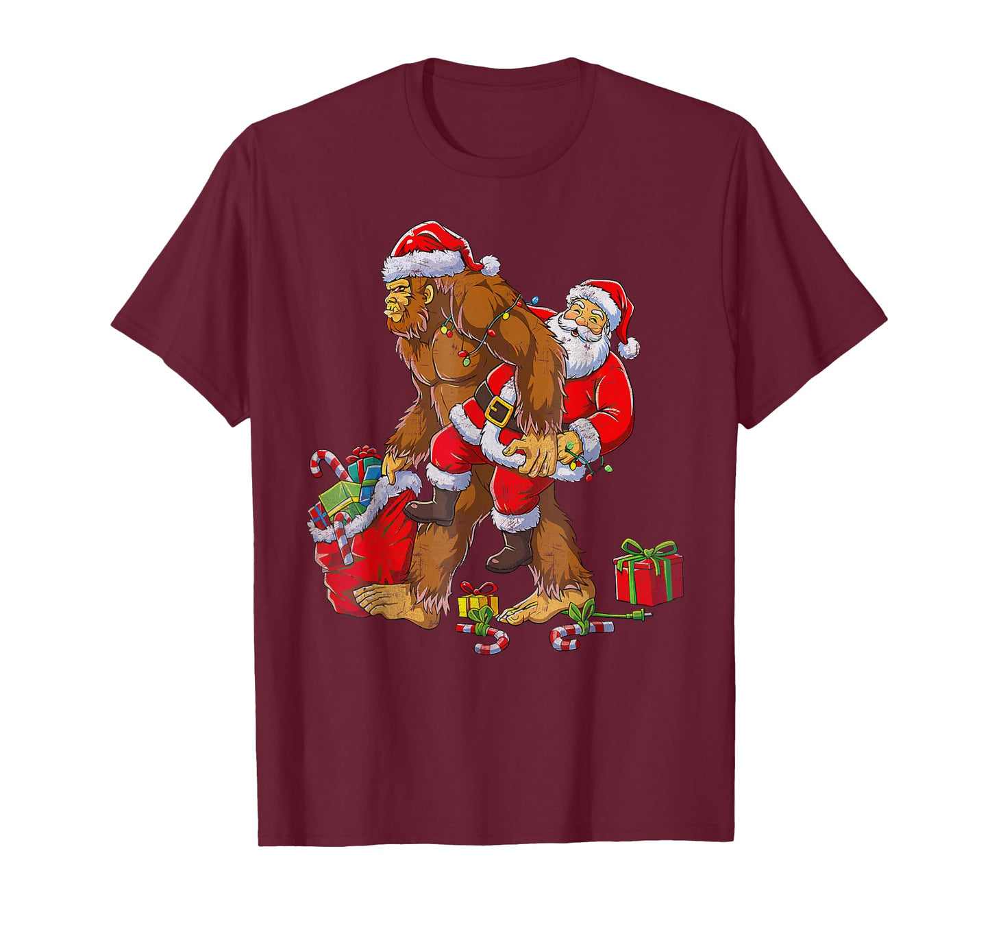 Bigfoot Sasquatch for Men Grandpa Boys Kids Christmas Xmas T-Shirt