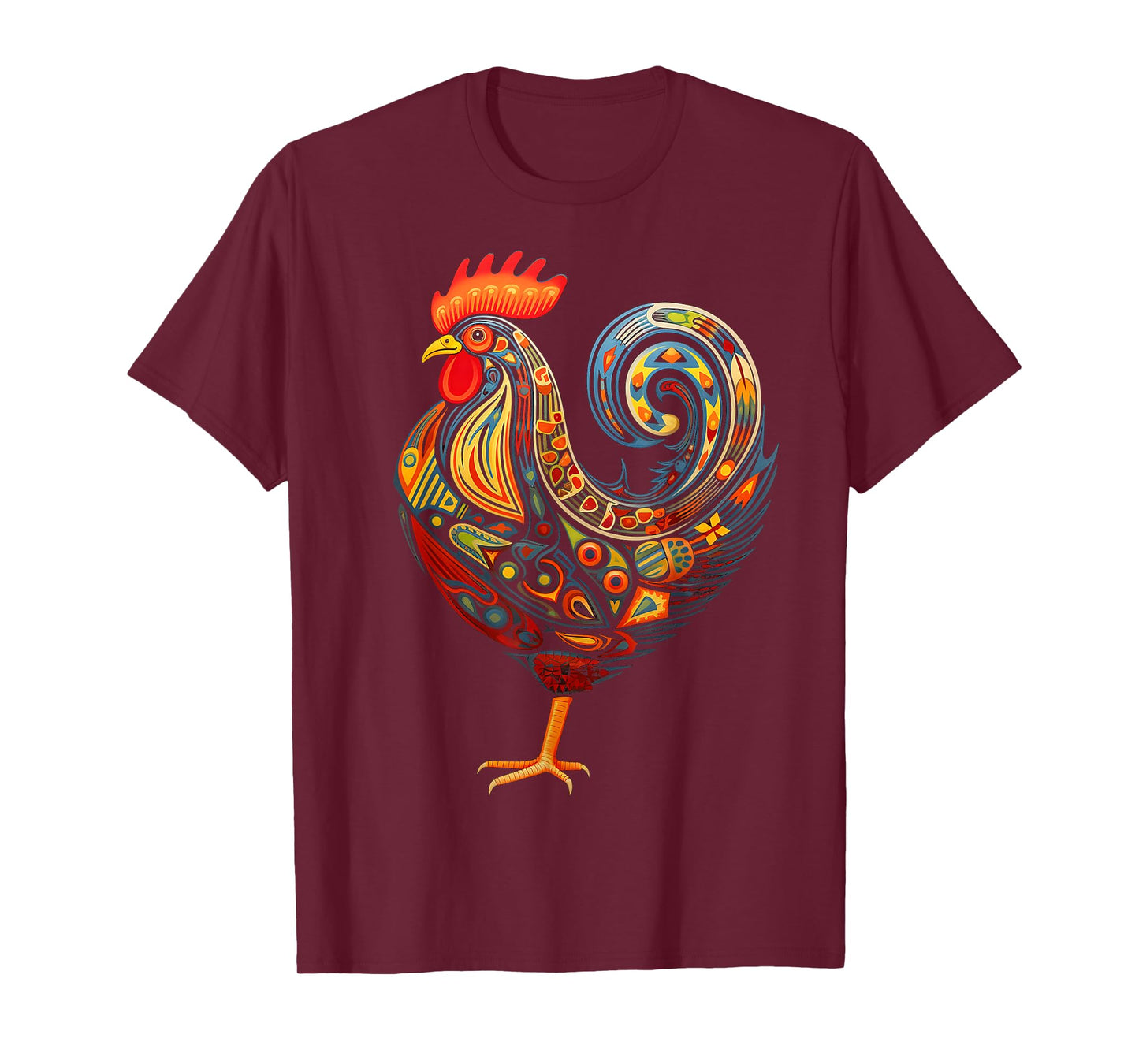 Chicken Mandala Animal Motif Illustration Chicken T-Shirt