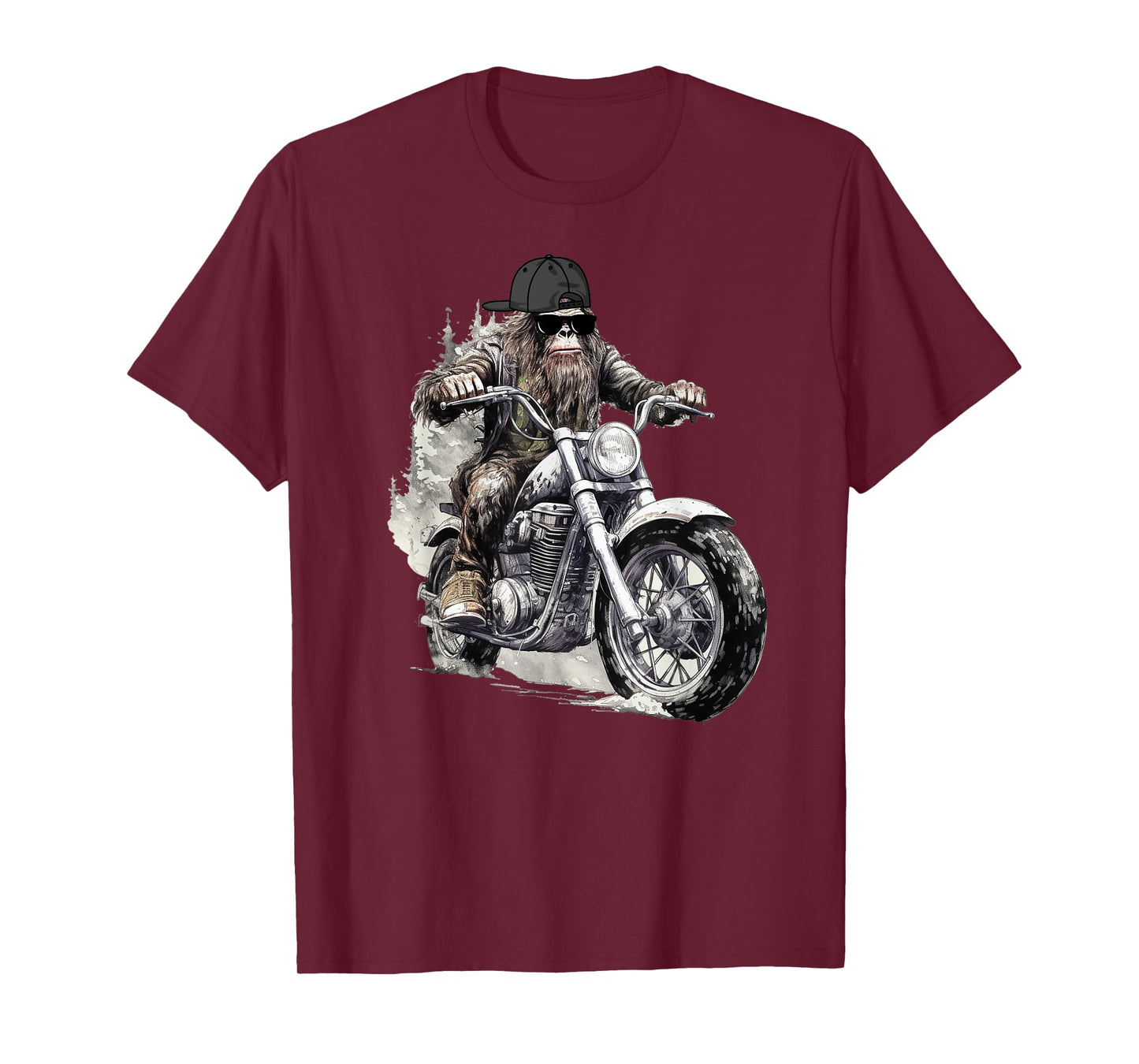 Fife Life Bigfoot Sasquatch Riding A Motorcycle T-Shirt