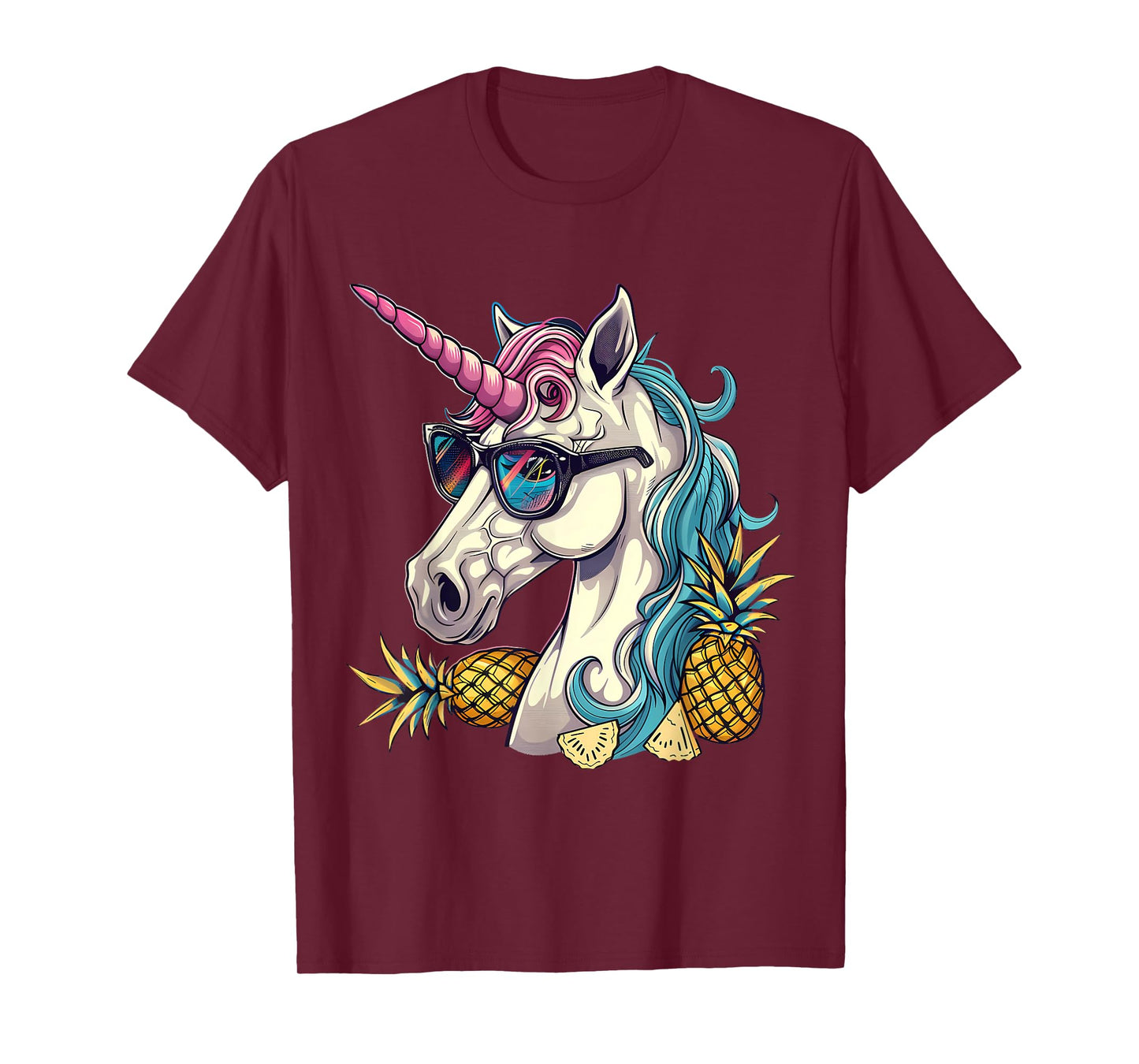 Pineapple Unicorn Pineapple Fruit Unicorn Lover Portrait T-Shirt