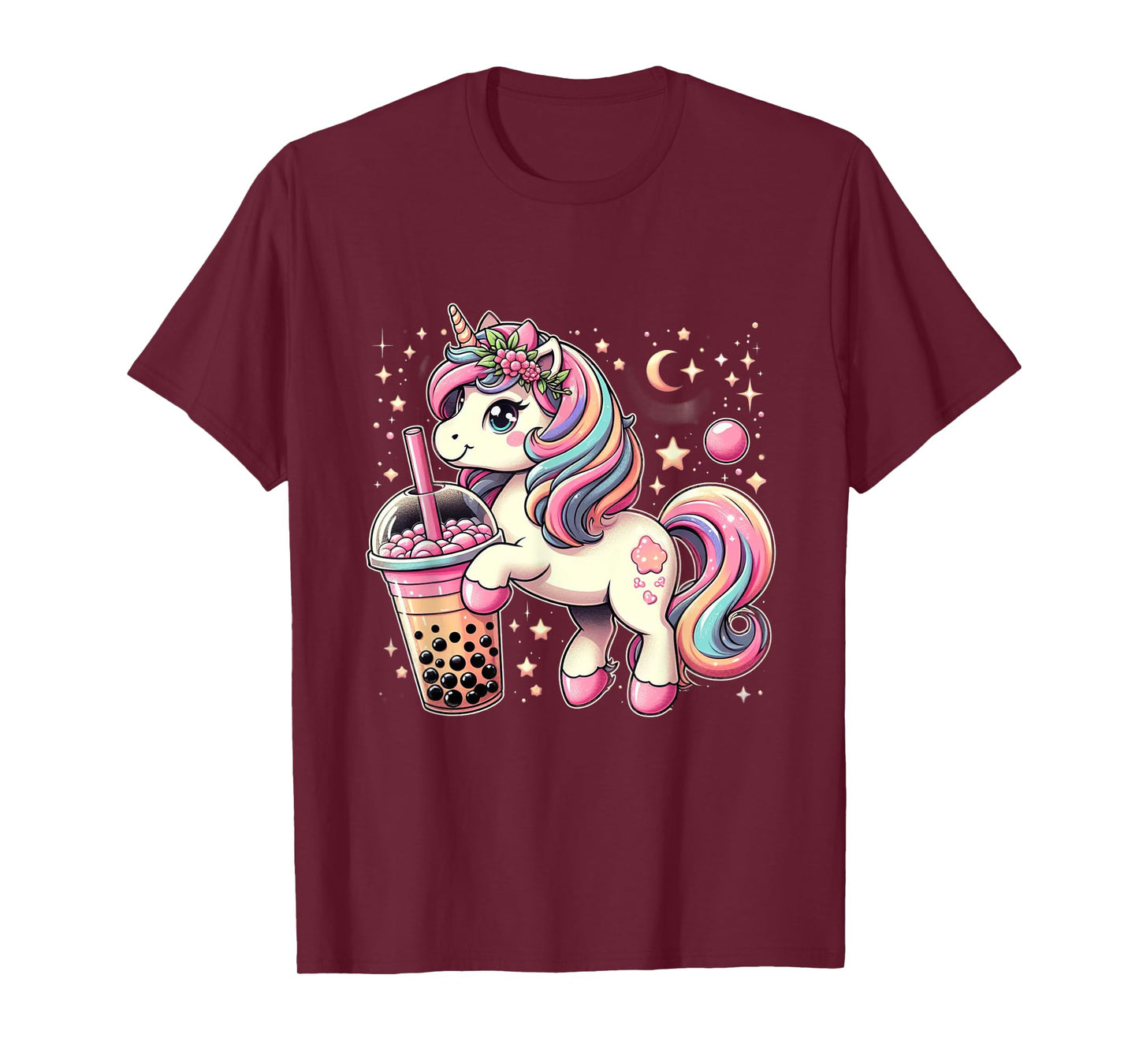 Boba Tea Unicorn Kawaii Neko Japanese Bubble Tea Aesthetic T-Shirt