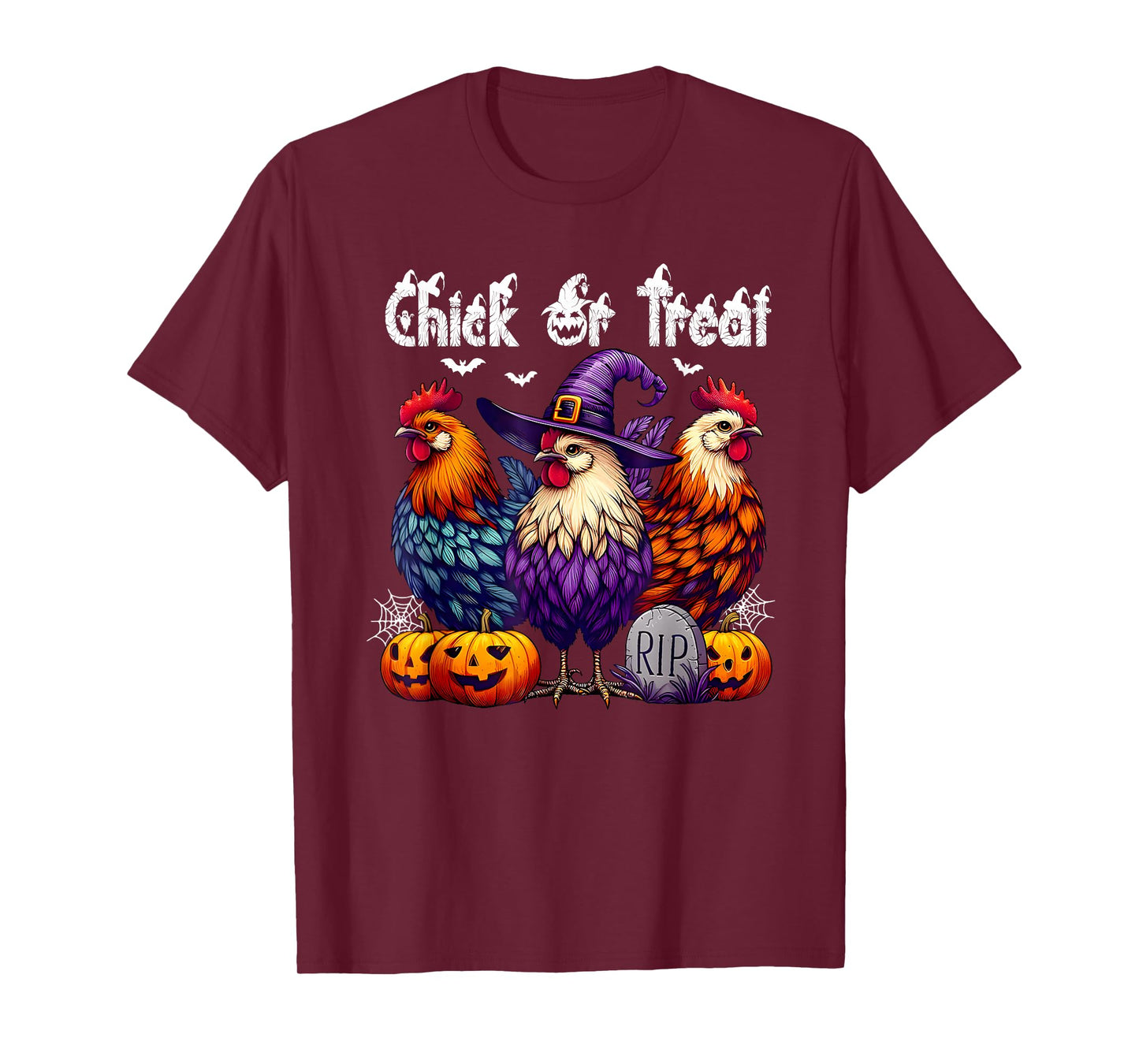 Chick Or Treat Funny Halloween Witch Spooky Cute Chicken T-Shirt