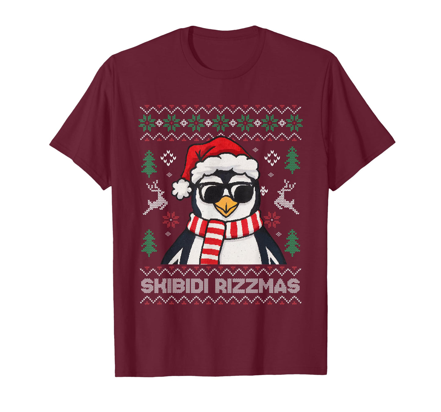 Skibidi Rizzmas Gen Alpha Slang Christmas Penguin Sweater T-Shirt