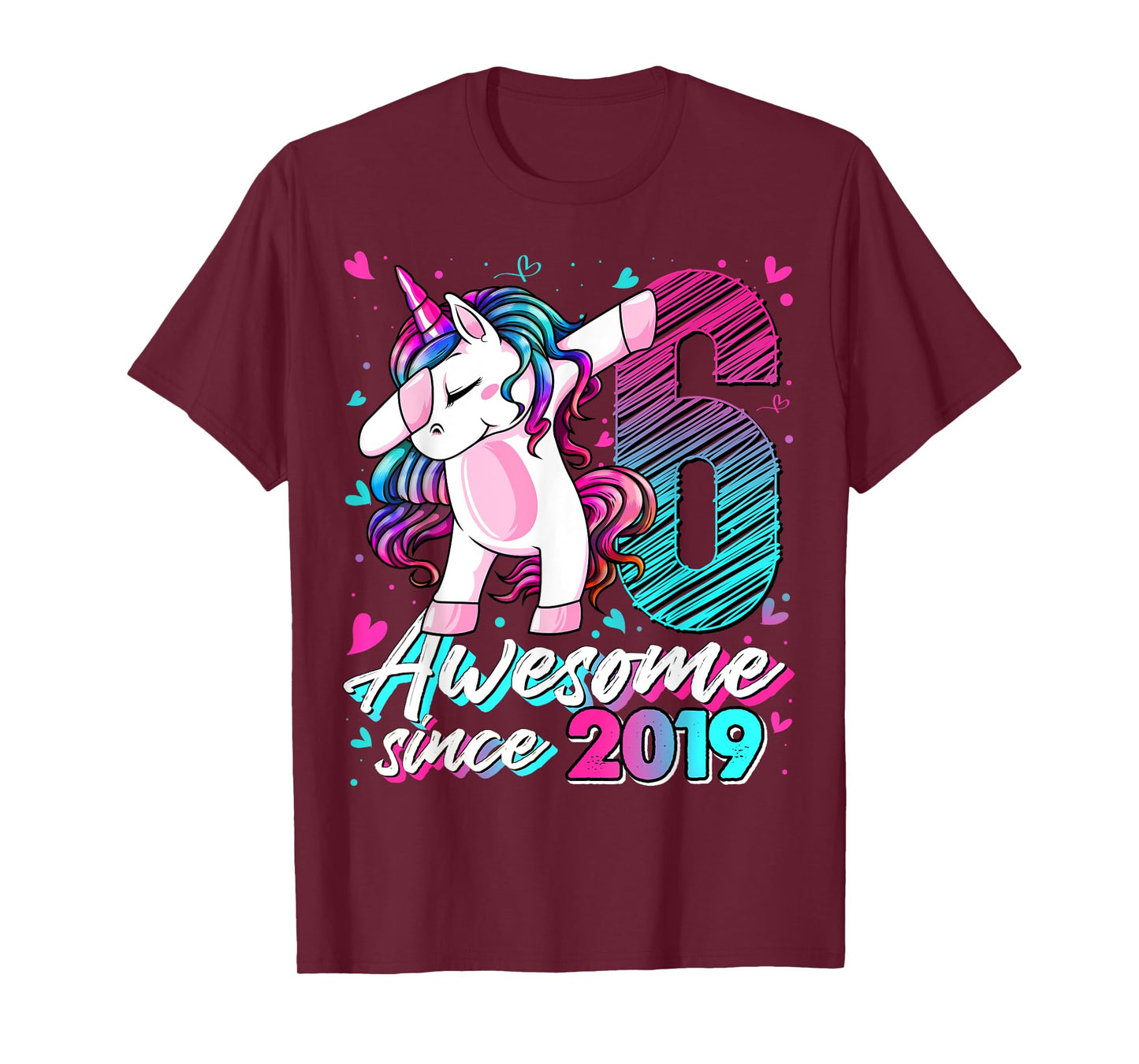 6 Year Old Unicorn Gifts For Girls 6th Birthday Girl Party T-Shirt