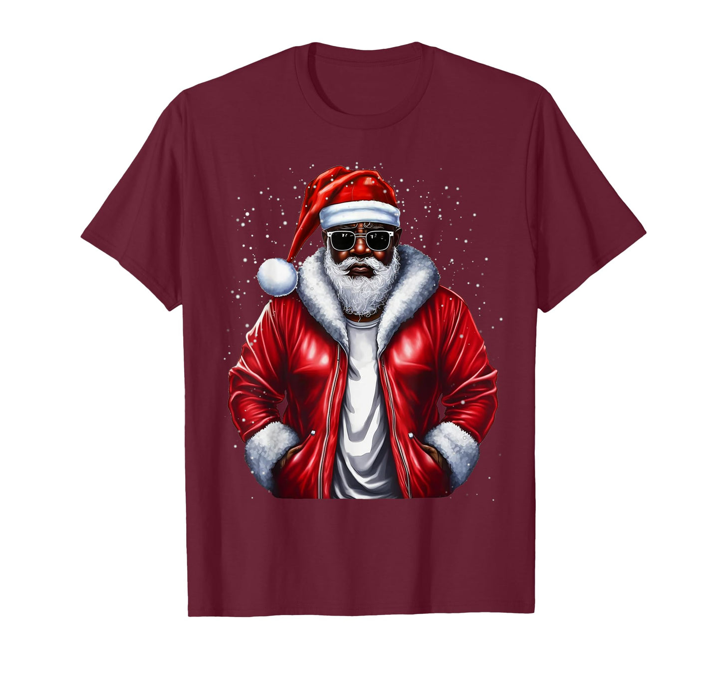 Funny Christmas Santa Claus African American Cute Xmas T-Shirt