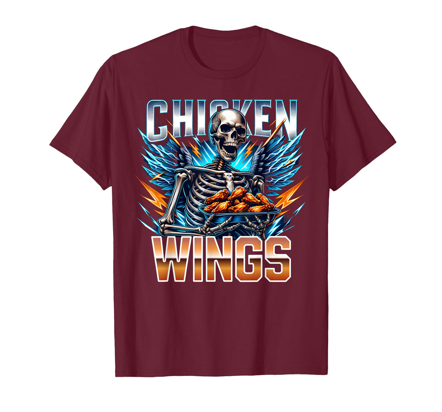 Wing Lover Bootleg Rap CDs Aesthetic Funny Chicken Skeleton T-Shirt