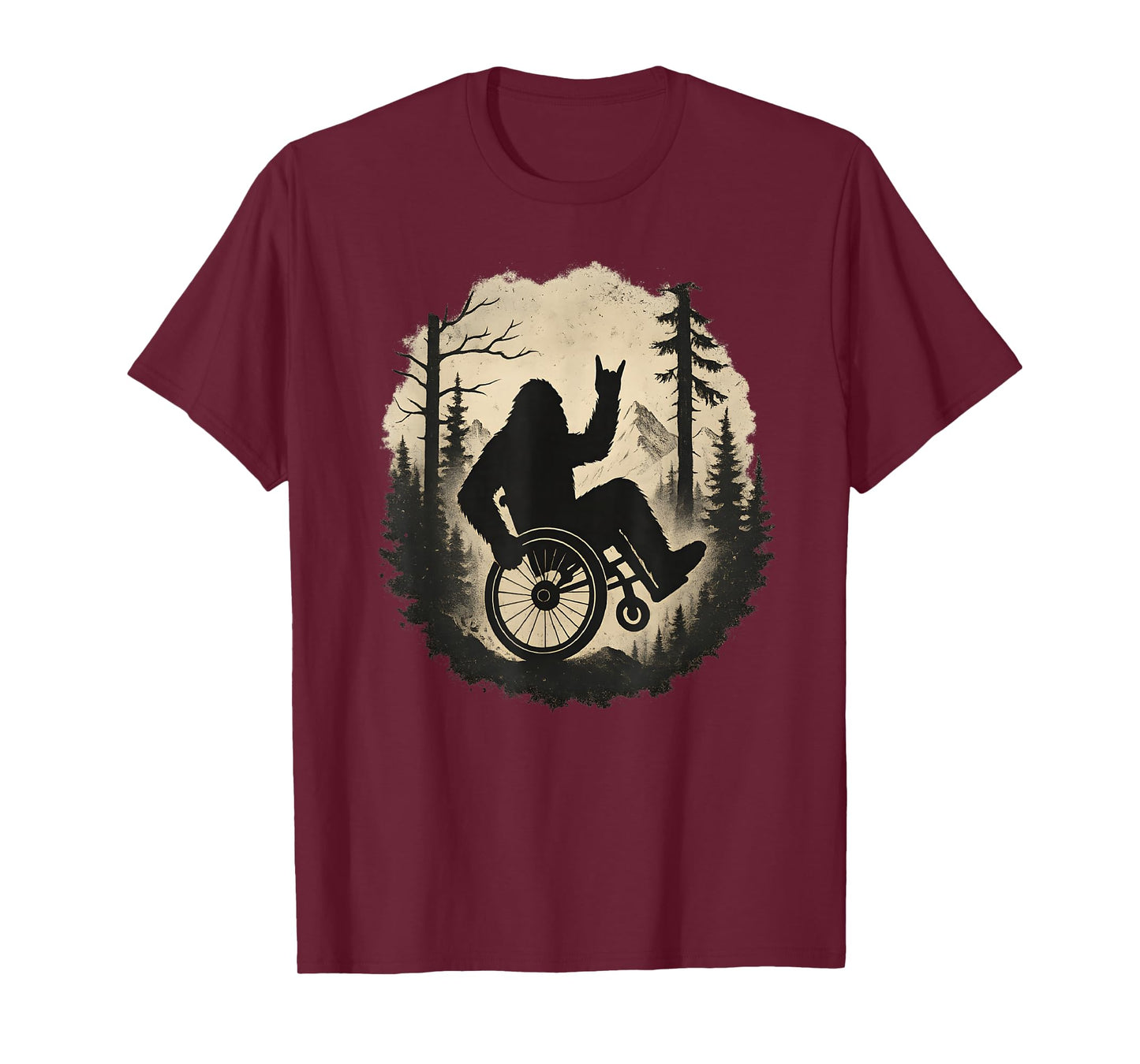 Retro Bigfoot Wheelchair Handicap Disabled Vintage Boys Mens T-Shirt