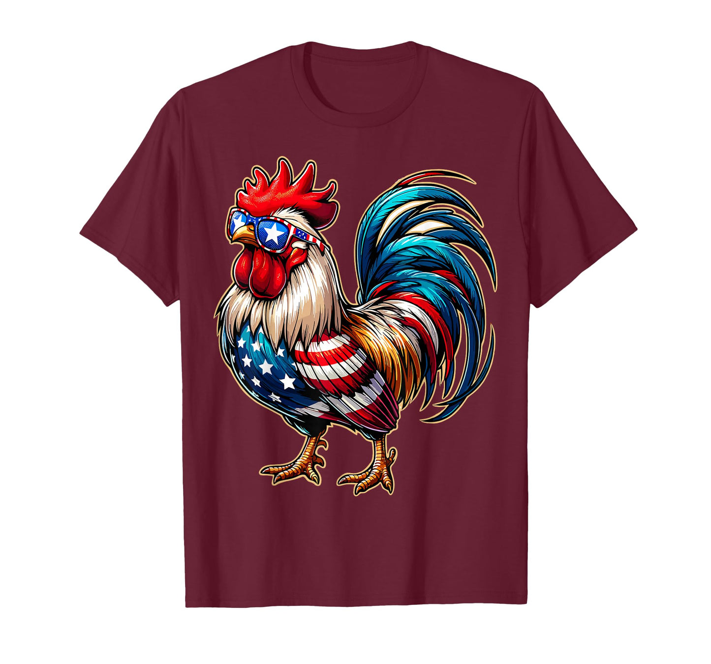 Chicken USA Flag Patriotic Chicken Lover 4th of July T-Shirt