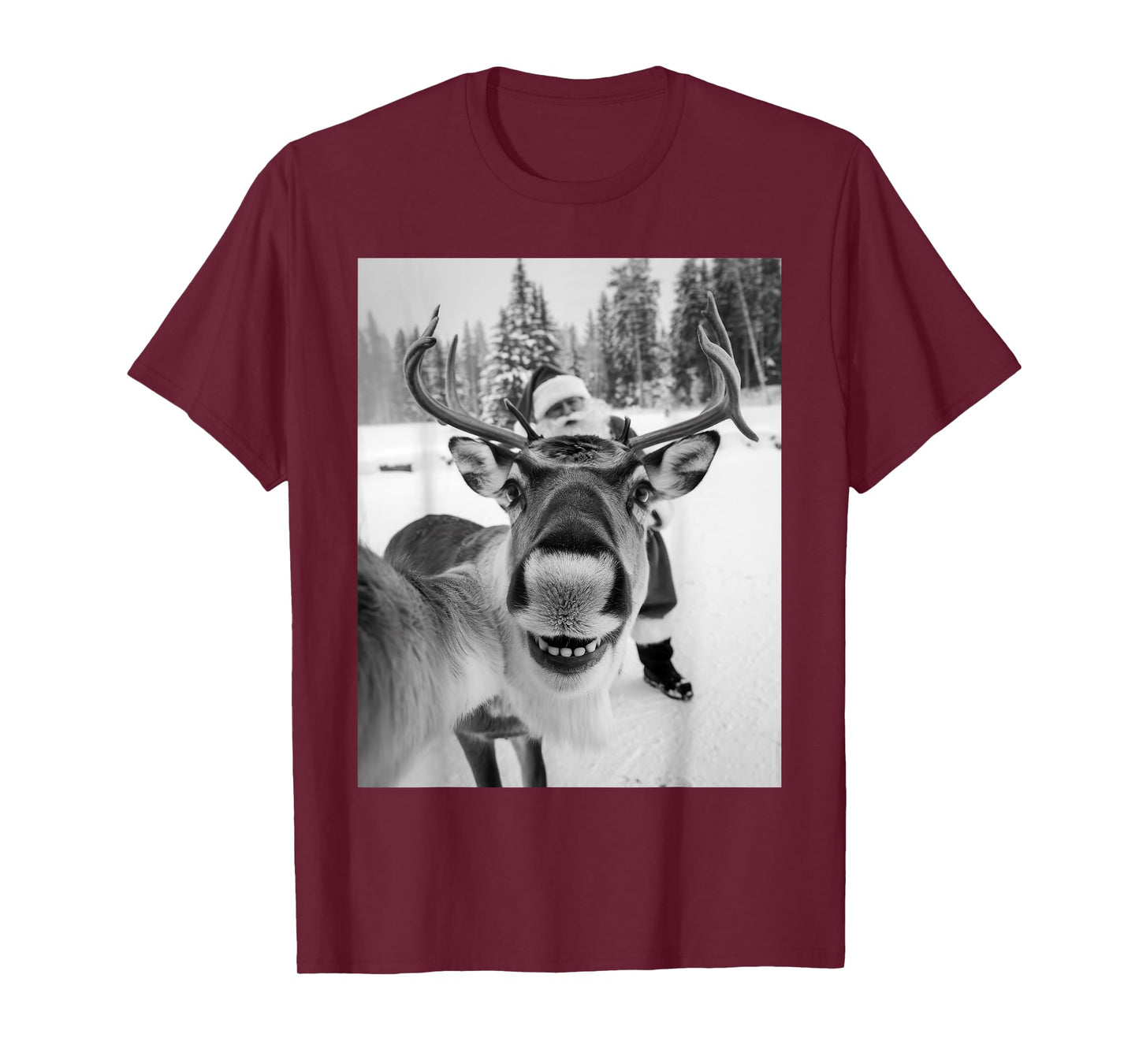 Reindeer Selfie Christmas Party Selfie Funny Reindeer Xmas T-Shirt