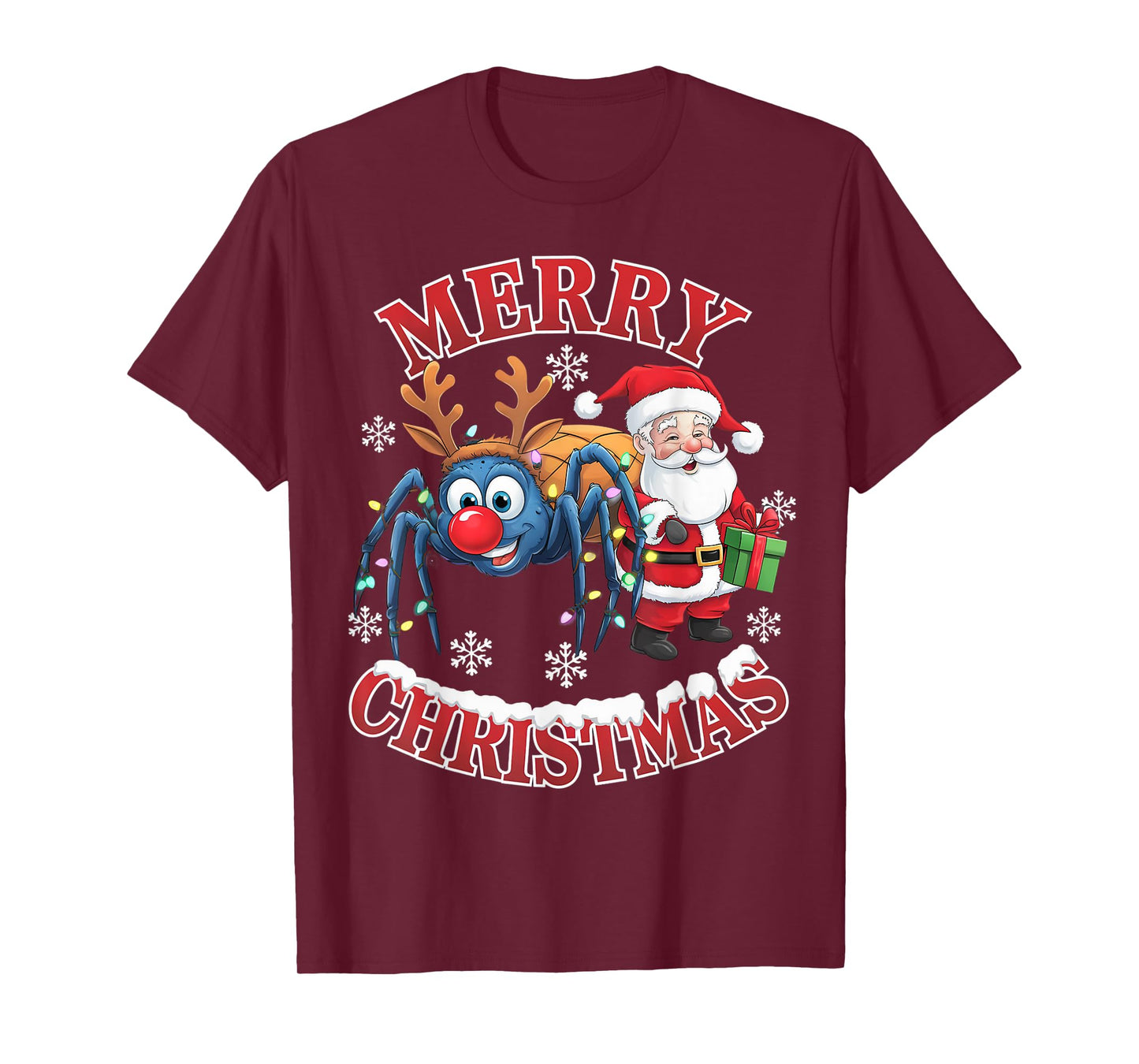 Cute Xmas Spider Santa on Spider Christmas T-Shirt